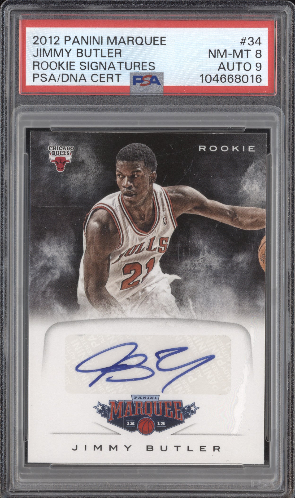 Jimmy Butler 2012-13 Panini Marquee 34 Rookie Signatures RC PSA 8/9