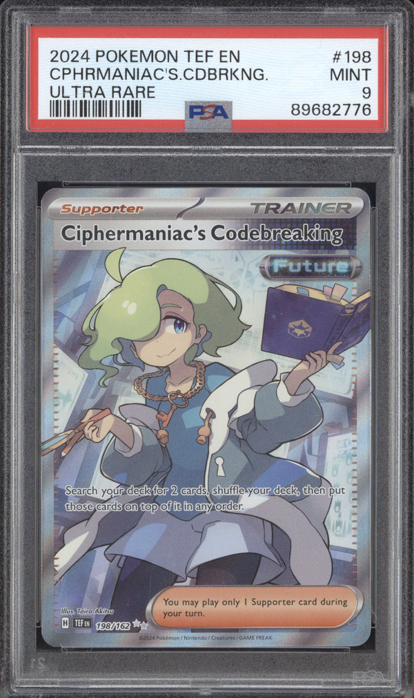 Ciphermaniac's Codebreaking 2024 Pokemon Temporal Forces 198 Ultra Rare PSA 9