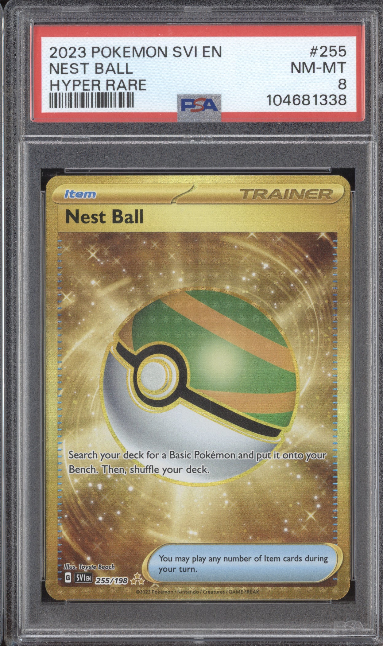 Nest Ball 2023 Pokemon Scarlet & Violet 255/198 Hyper Rare PSA 8