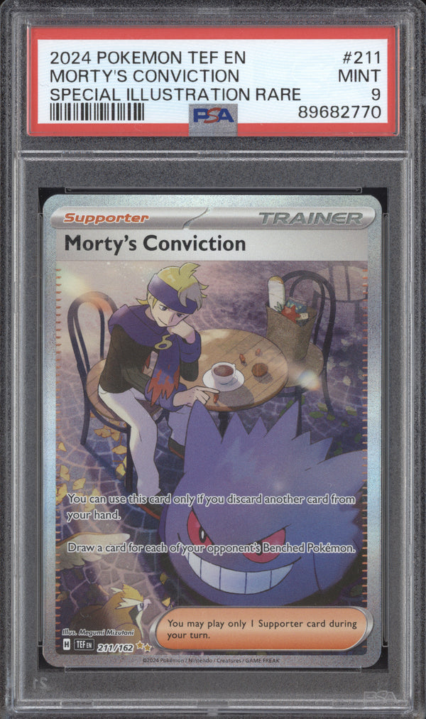 Morty's Conviction 2024 Pokemon Temporal Forces 211/162 Special Rare PSA 9