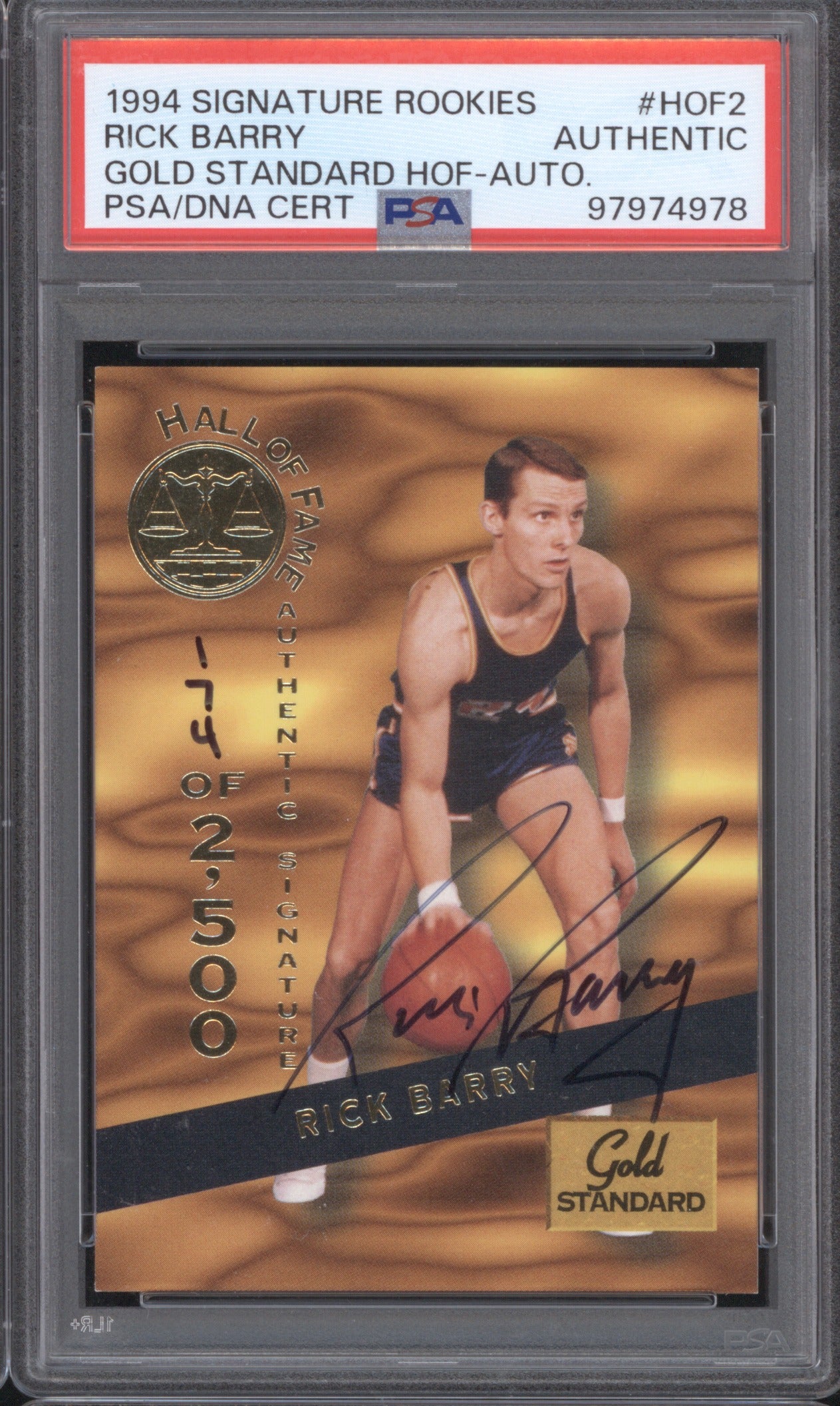 Rick Barry 1994 Signature Rookies HOF2 Gold Standard PSA
