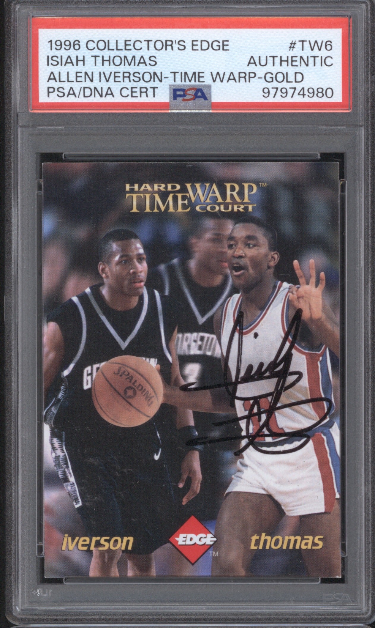 Allen Iverson,Isiah Thomas 1996 Collector's Edge Time Warp TW6 Gold