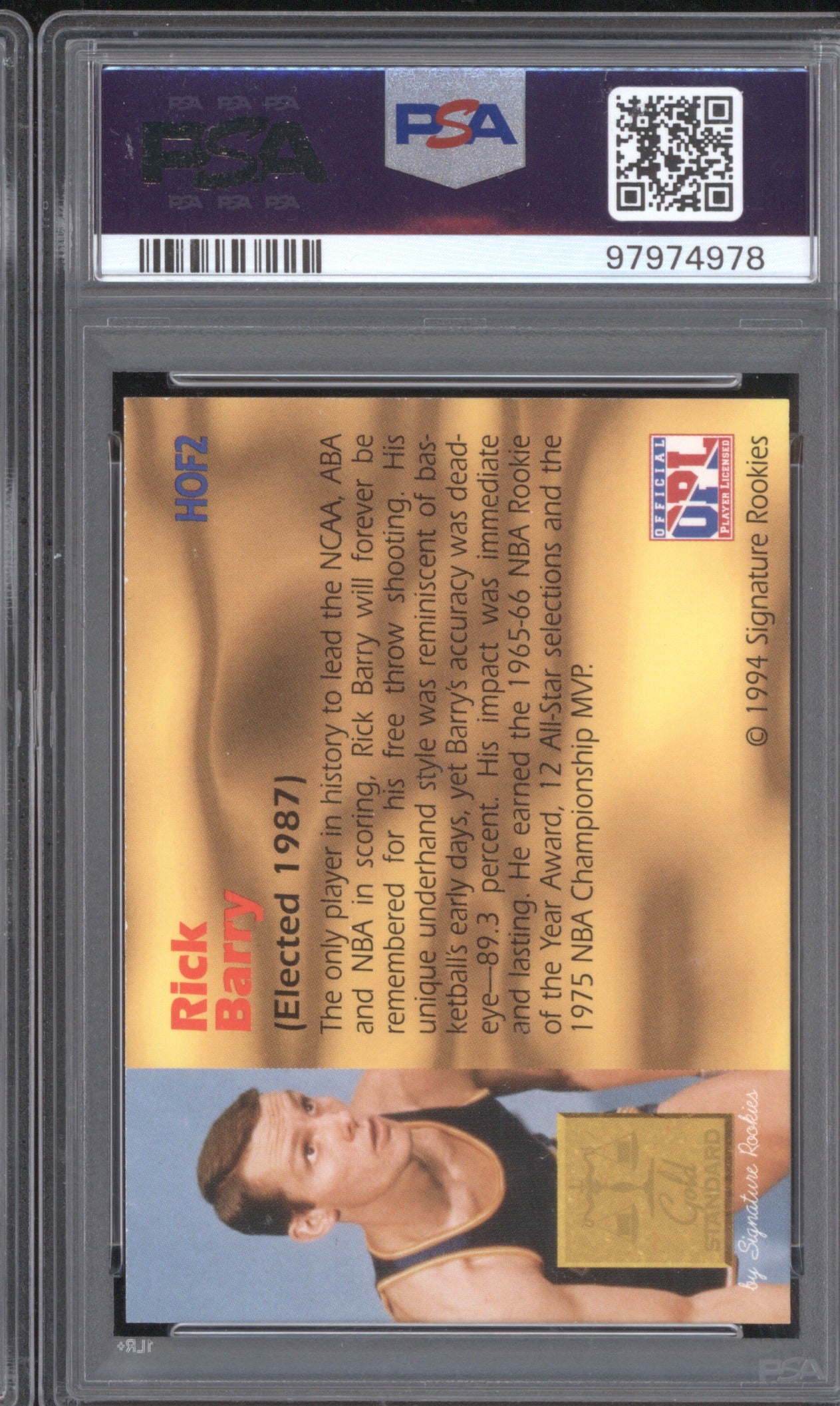 Rick Barry 1994 Signature Rookies HOF2 Gold Standard PSA