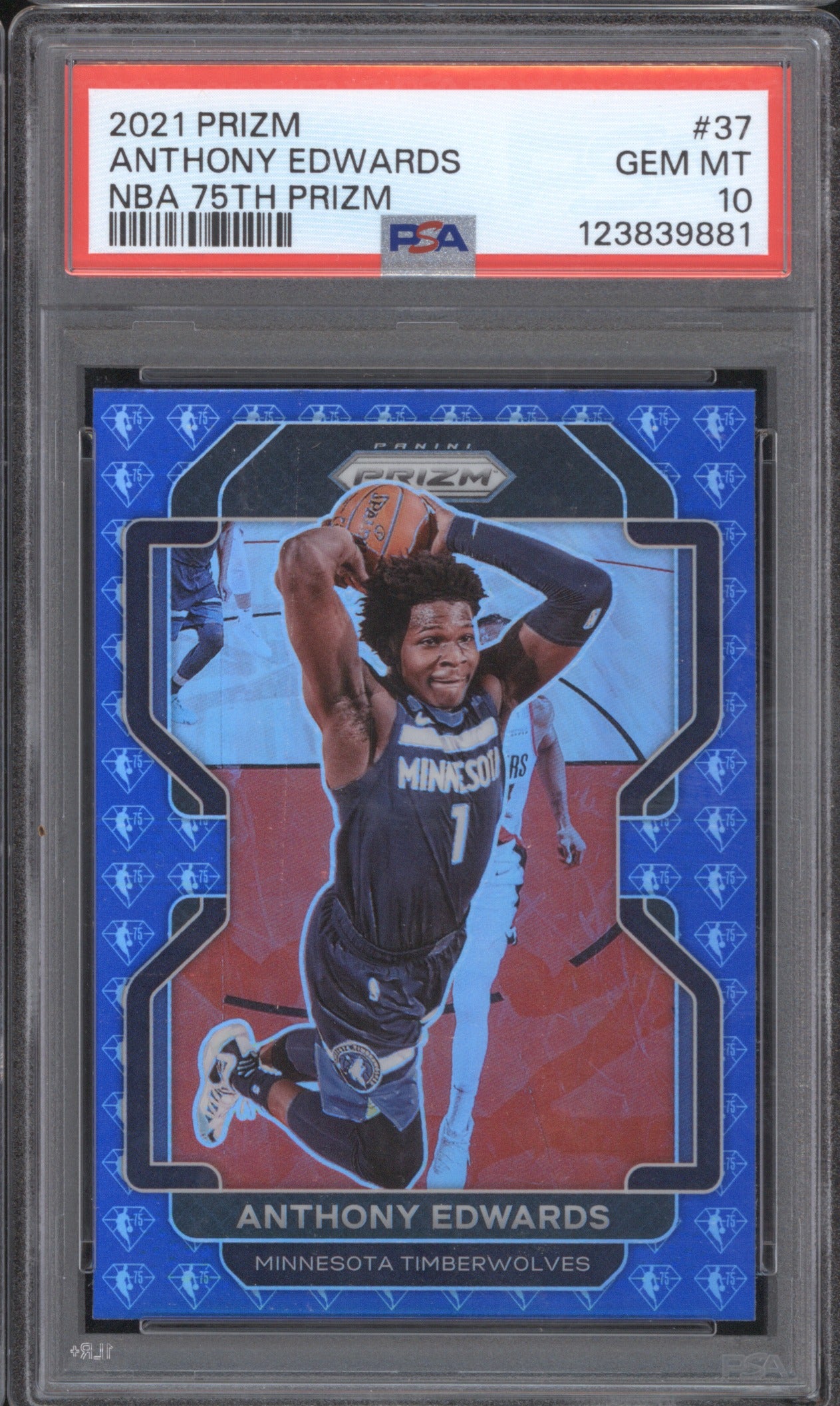 Anthony Edwards 2021 Panini Prizm 37 PSA 10 NBA 75th Prizm PSA 10