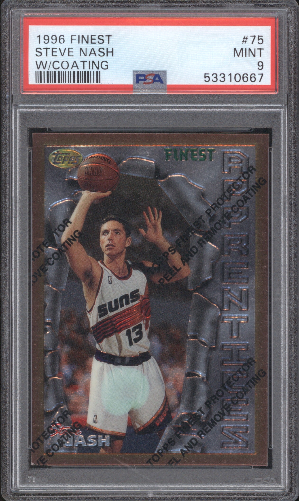 Steve Nash 1996 Topps 1996 Finest 75 PSA 9 With Coating