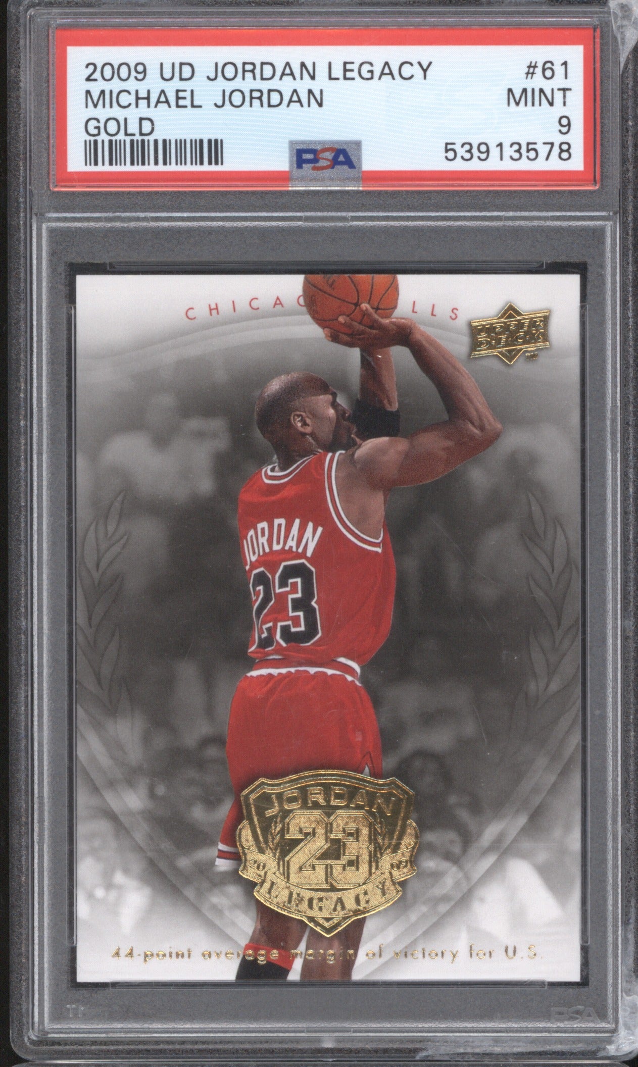 Michael Jordan 2009 Upper Deck Jordan Legacy 61 PSA 9 Gold