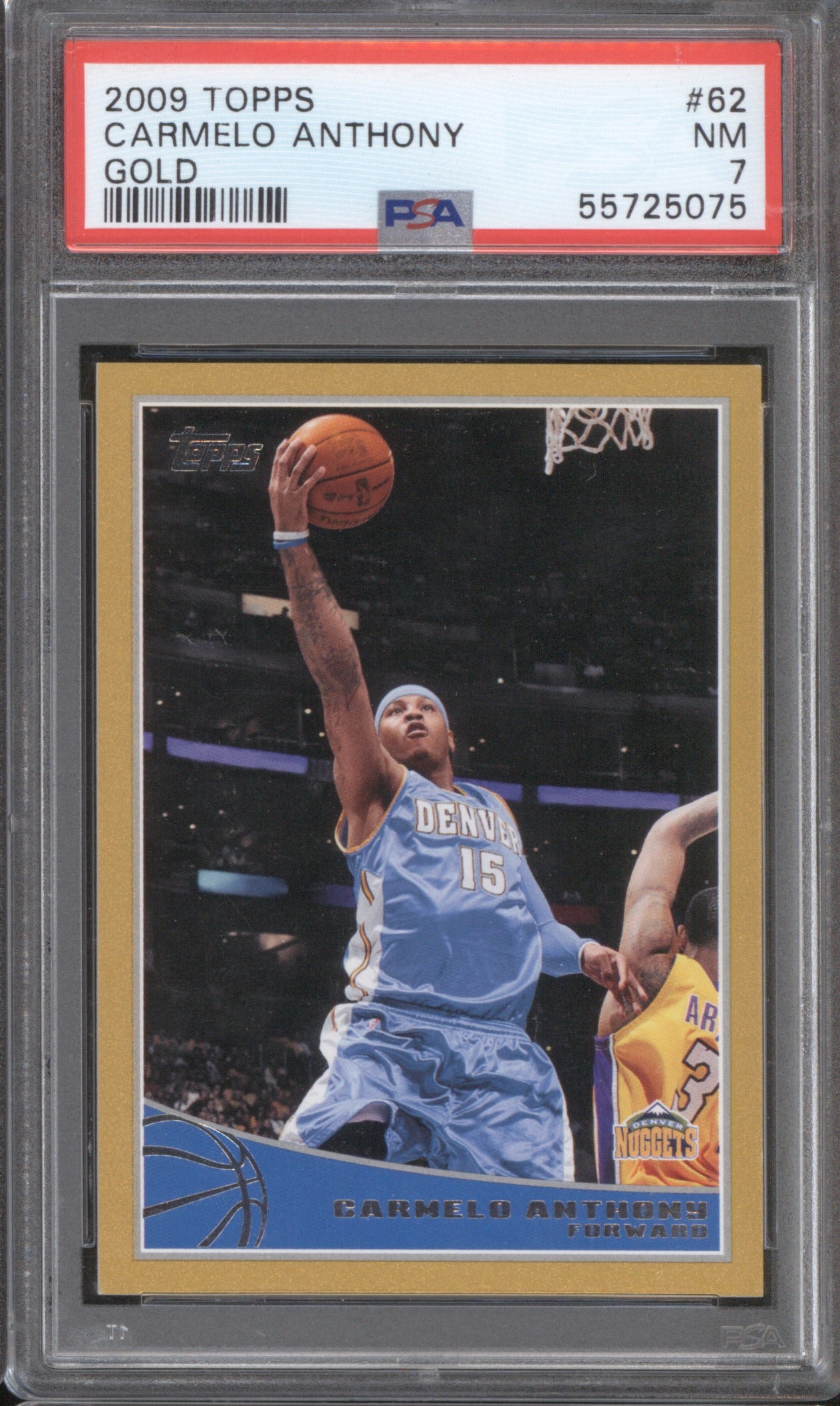 Carmelo Anthony 2009 Topps 62 PSA 7 Gold