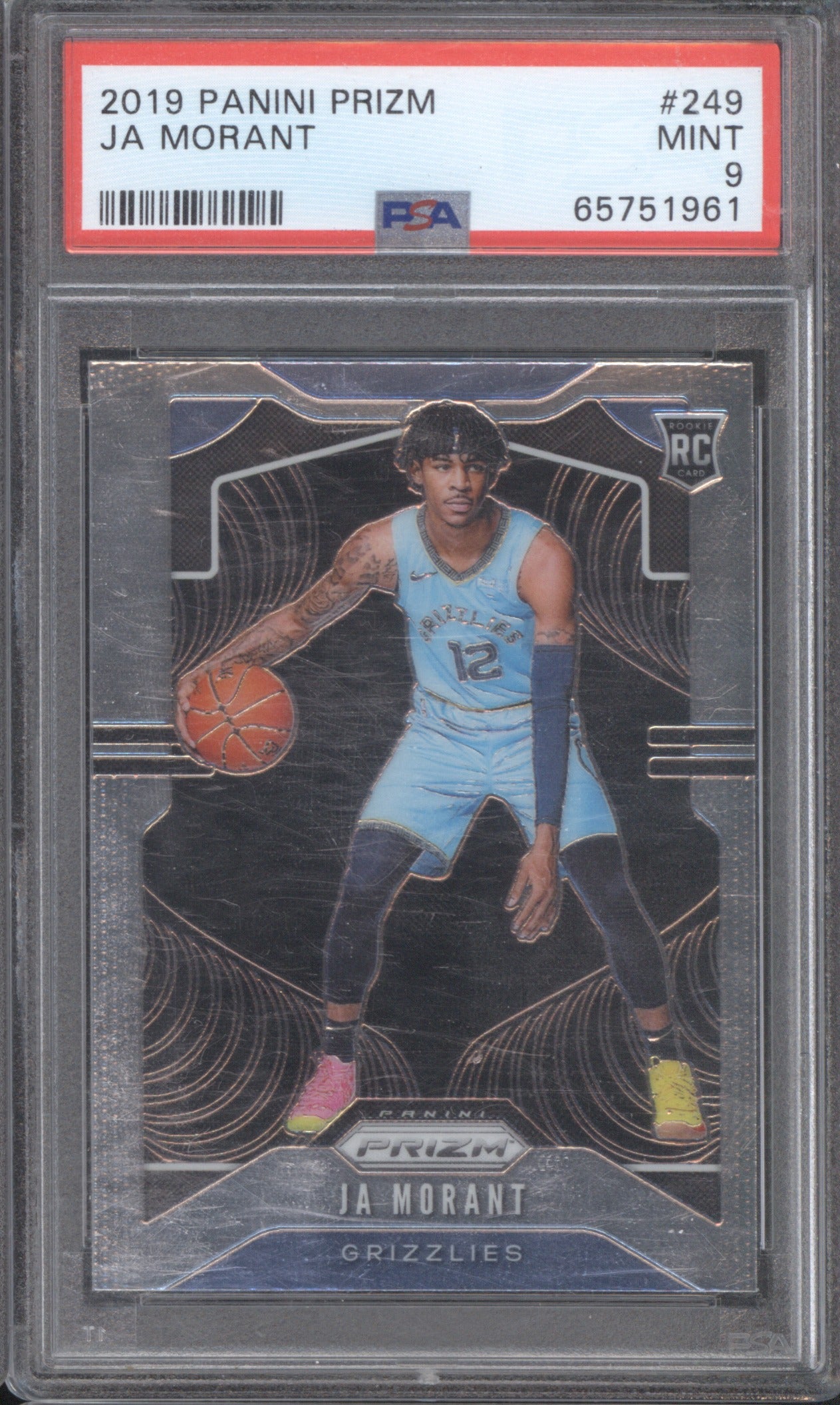 Ja Morant 2019 Panini Prizm 2019-20 249 Base Set PSA 9 Prizm