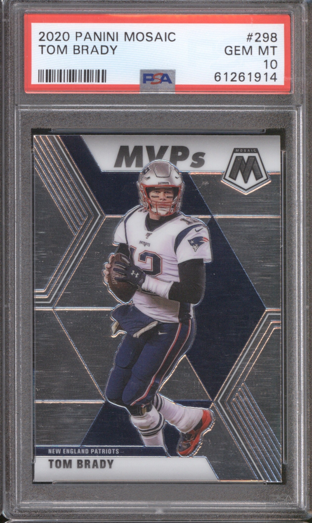 Tom Brady 2020 Panini Mosaic 298 MVPs PSA 10