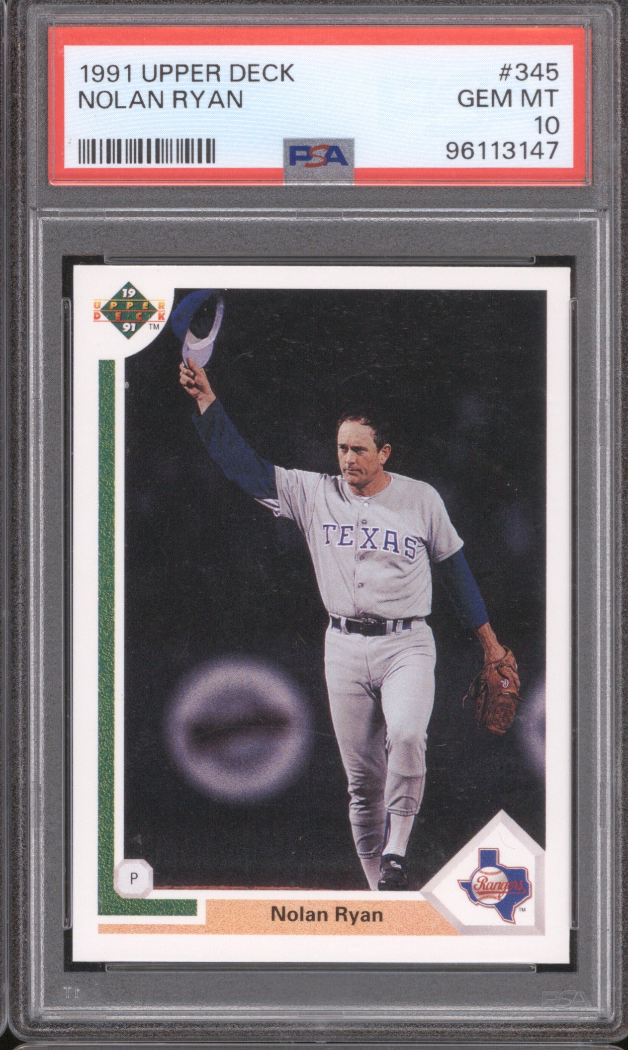 Nolan Ryan 1991 Upper Deck 345 PSA 10