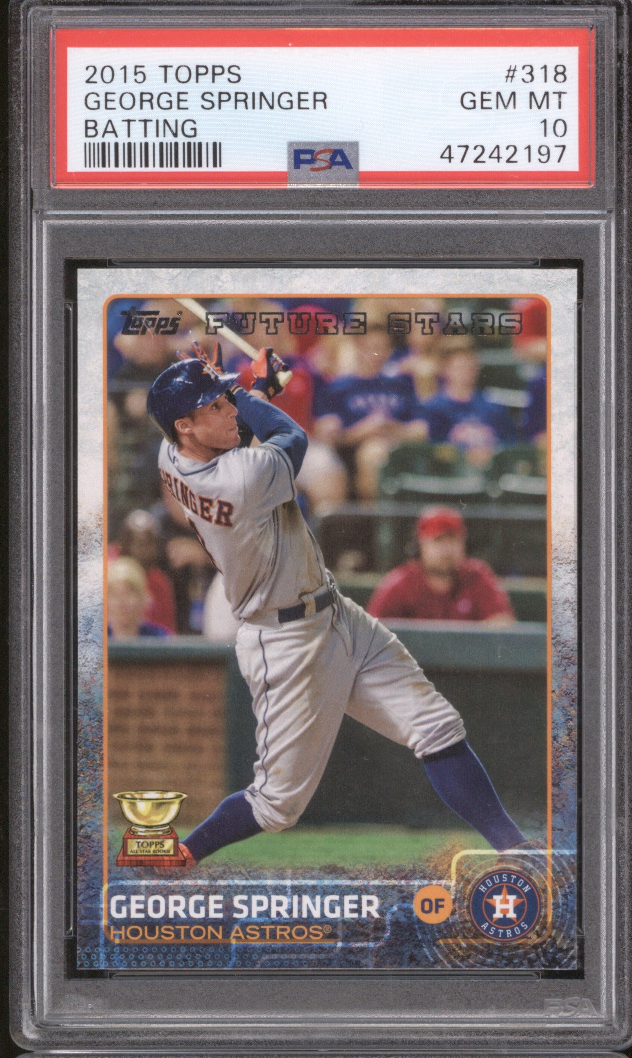 George Springer 2015 Topps 318 Future Stars Rookie Cup PSA 10