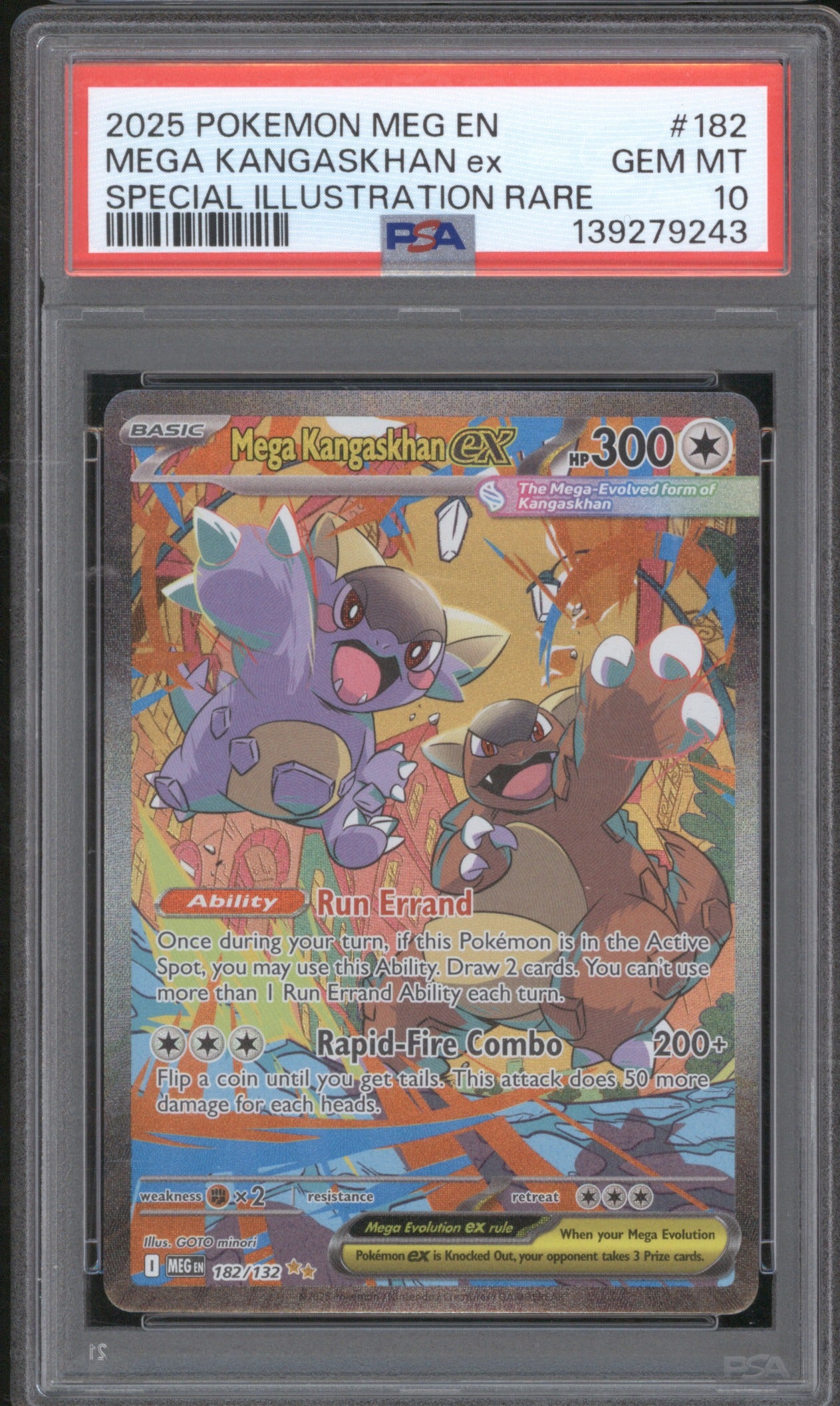 Mega Kangaskhan ex 2025 Pokemon MEG En 182 Special Illustration Rare PSA 10