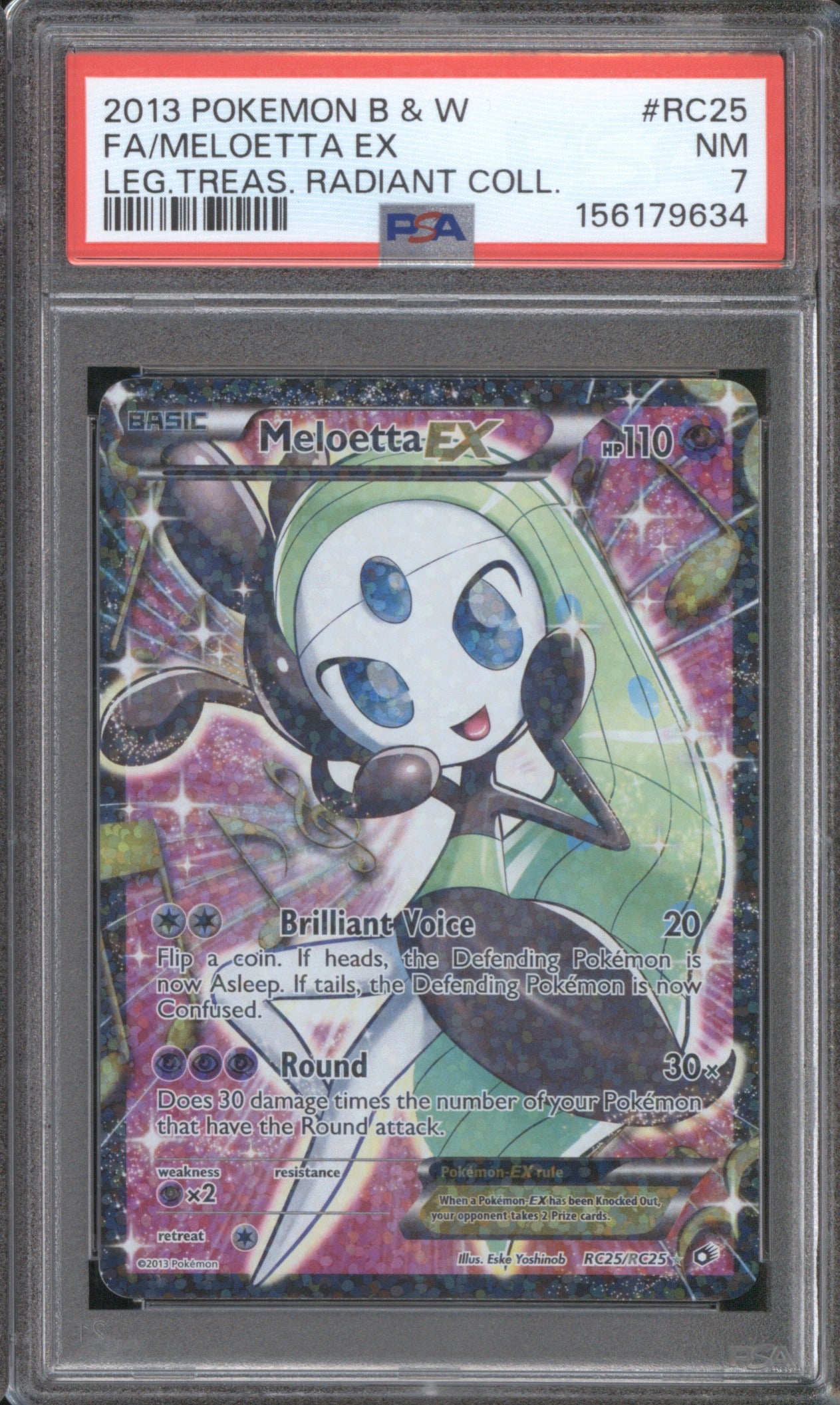 Meloetta EX 2013 Pokémon Legendary Treasures #RC25 Radiant Collection PSA 7