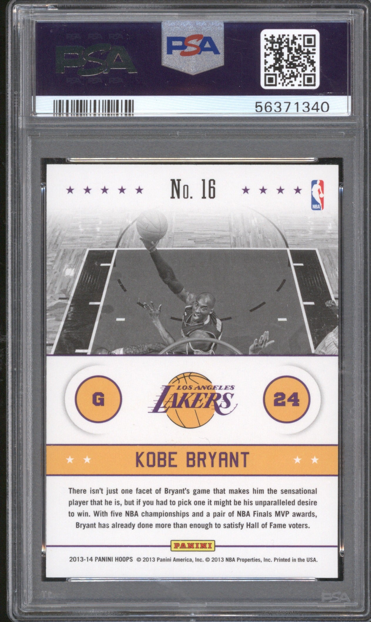 2013 Panini Hoops Kobe Bryant Above the Rim PSA 10