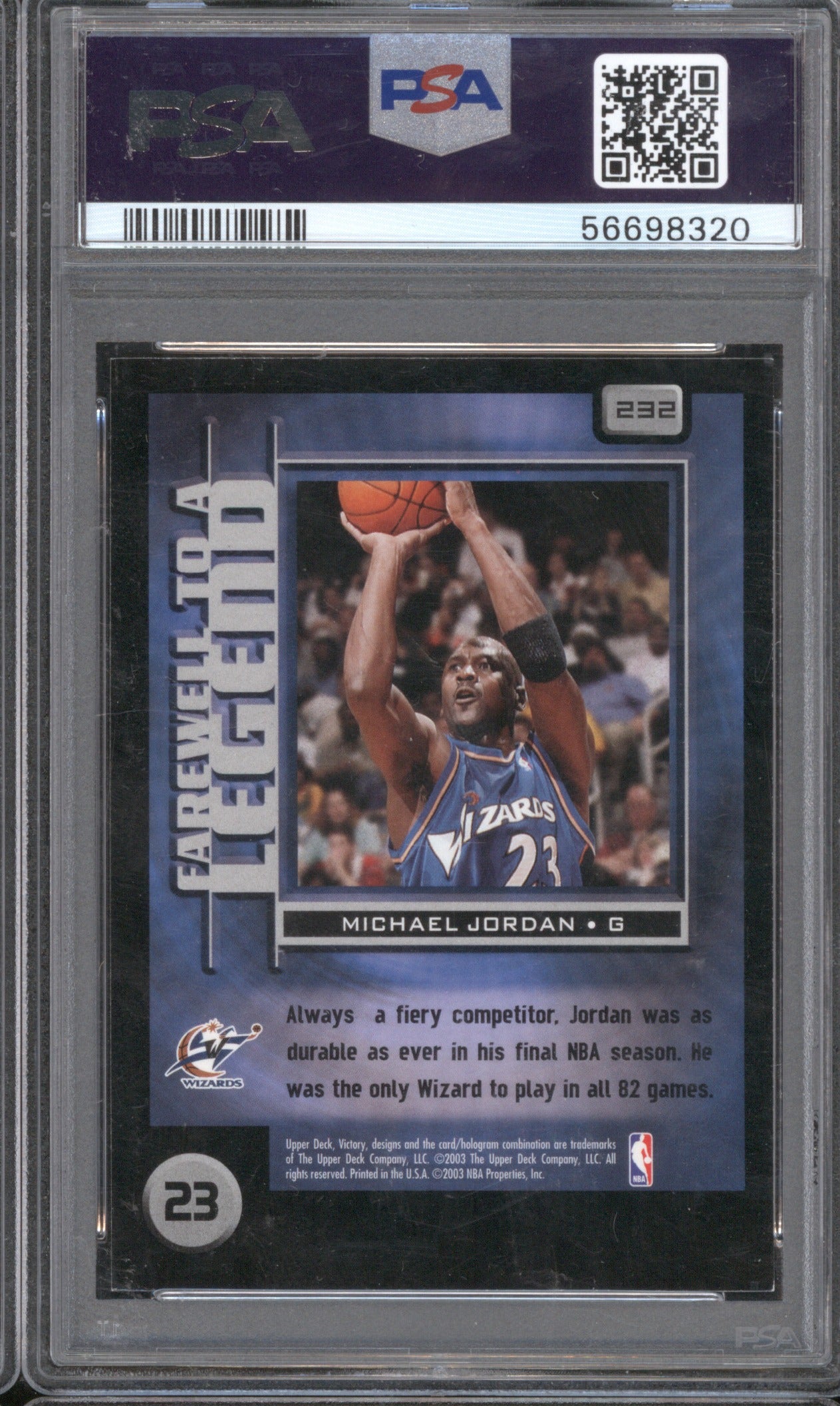 2003 Upper Deck Victory Michael Jordan 232 PSA 8