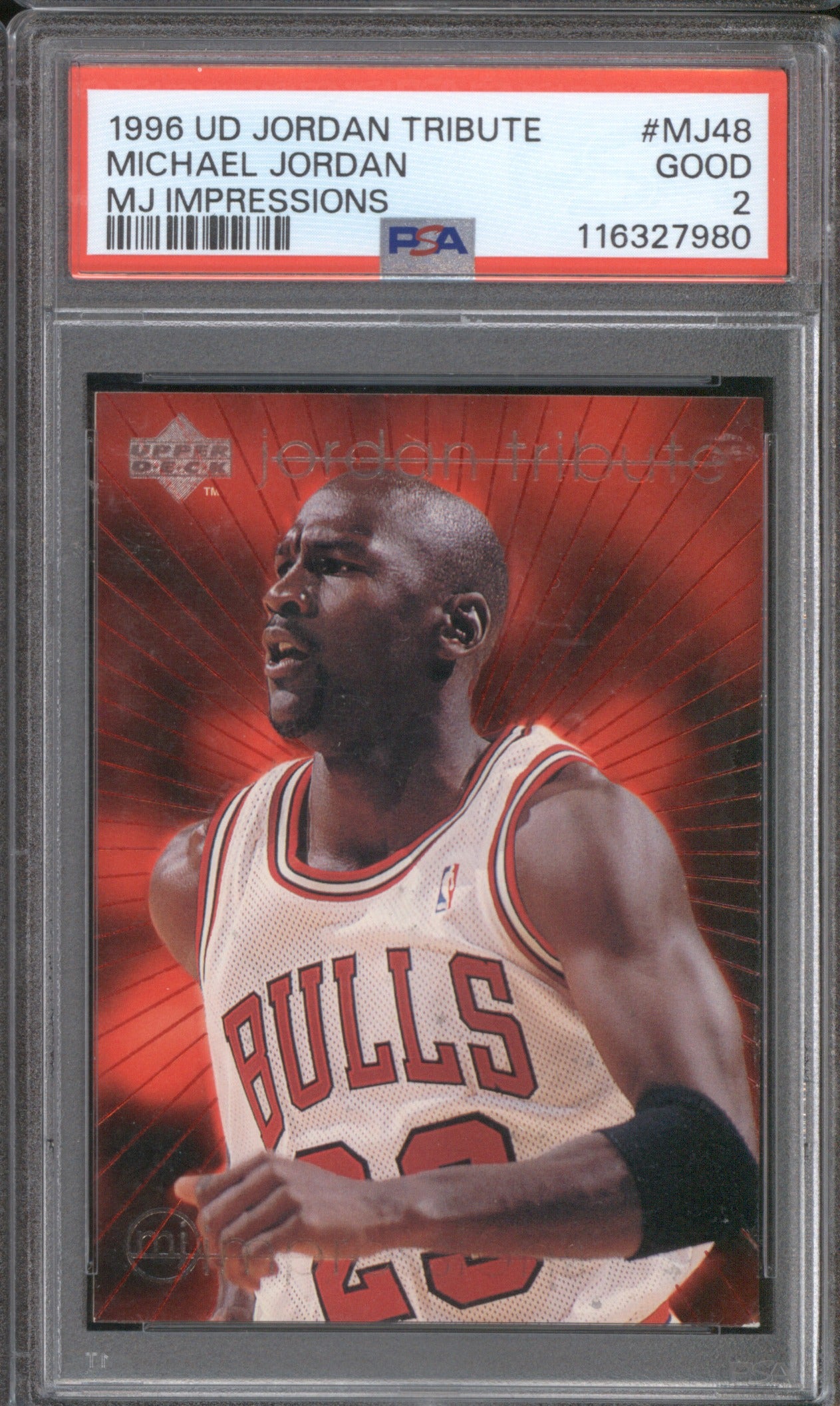 Michael Jordan 1996 Upper Deck Jordan Tribute MJ Impressions PSA 2