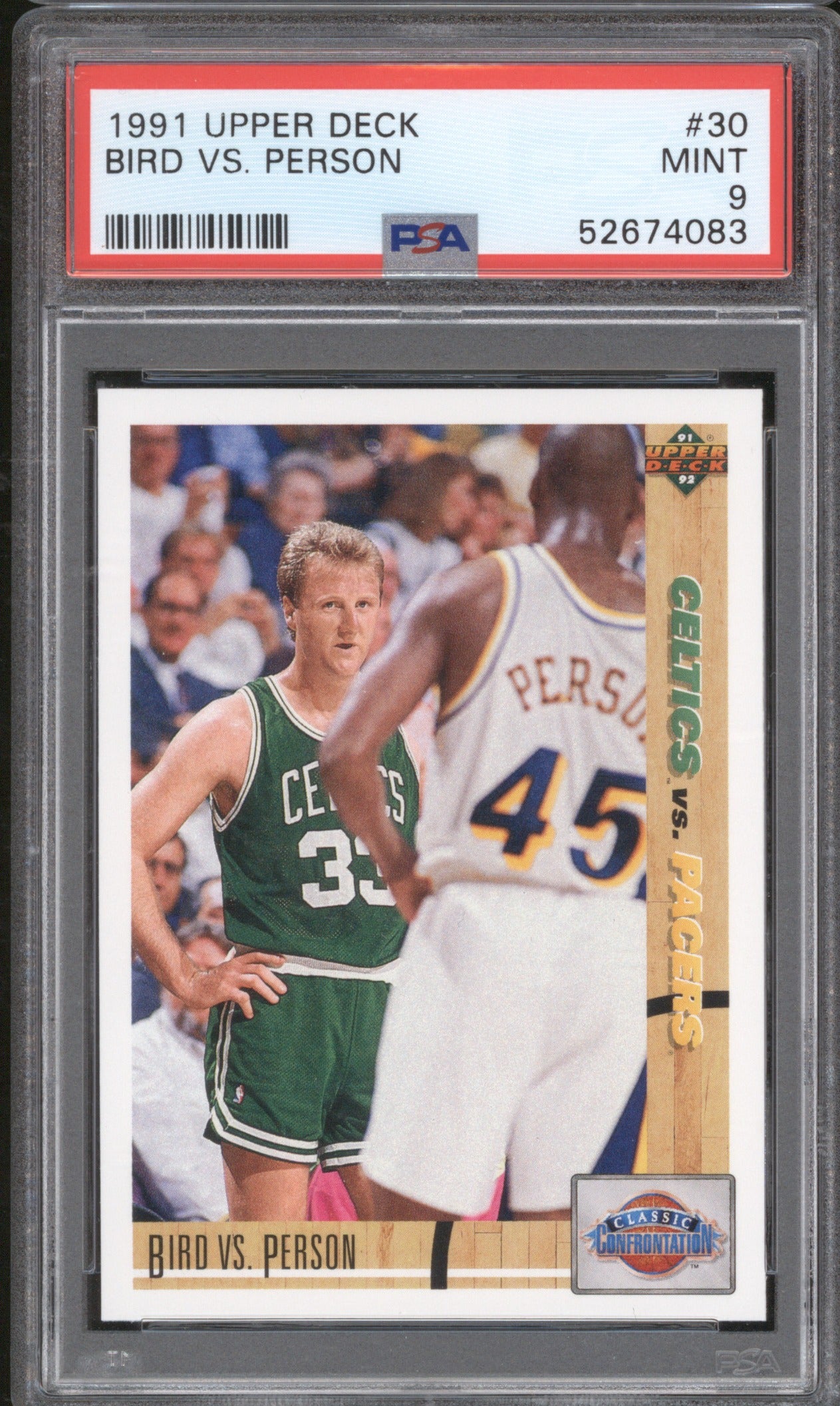 1991 Upper Deck Larry Bird vs. Chuck Person 30 PSA 9