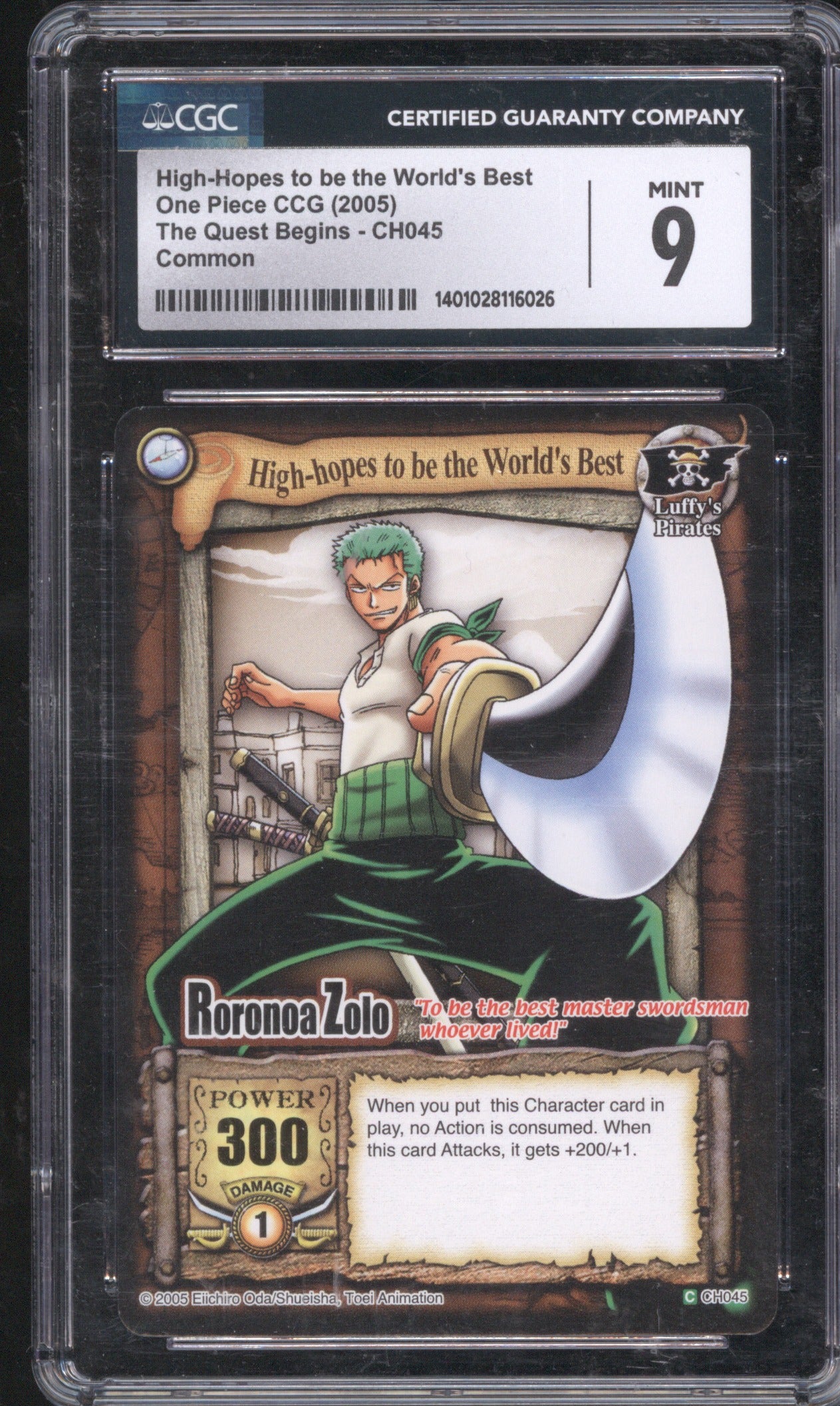 2005 One Piece The Quest Begins CH045 High Hopes to be The World's Best CGC 9