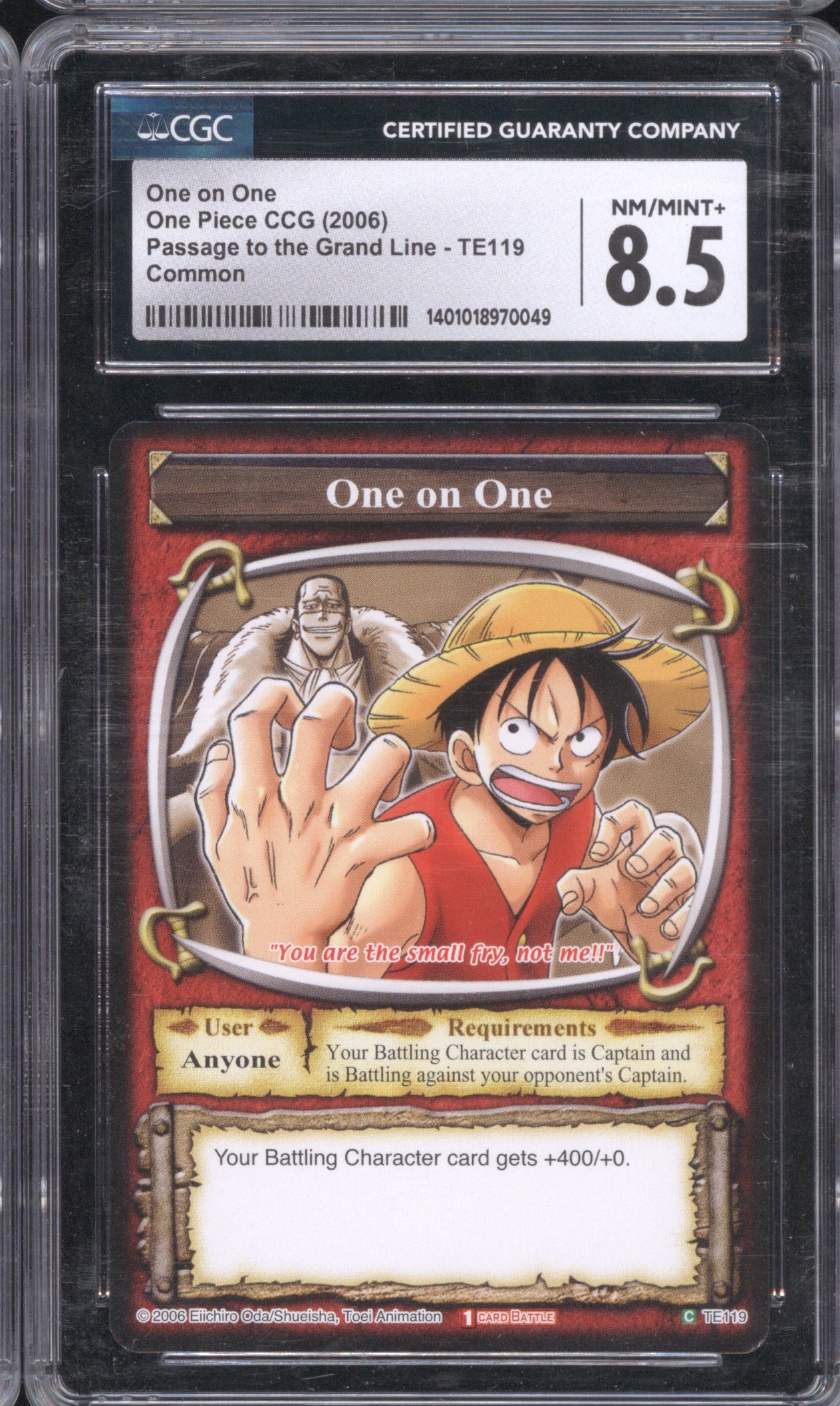 2006 One Piece Passage to the Grand Line One on One TE119 CGC 8.5