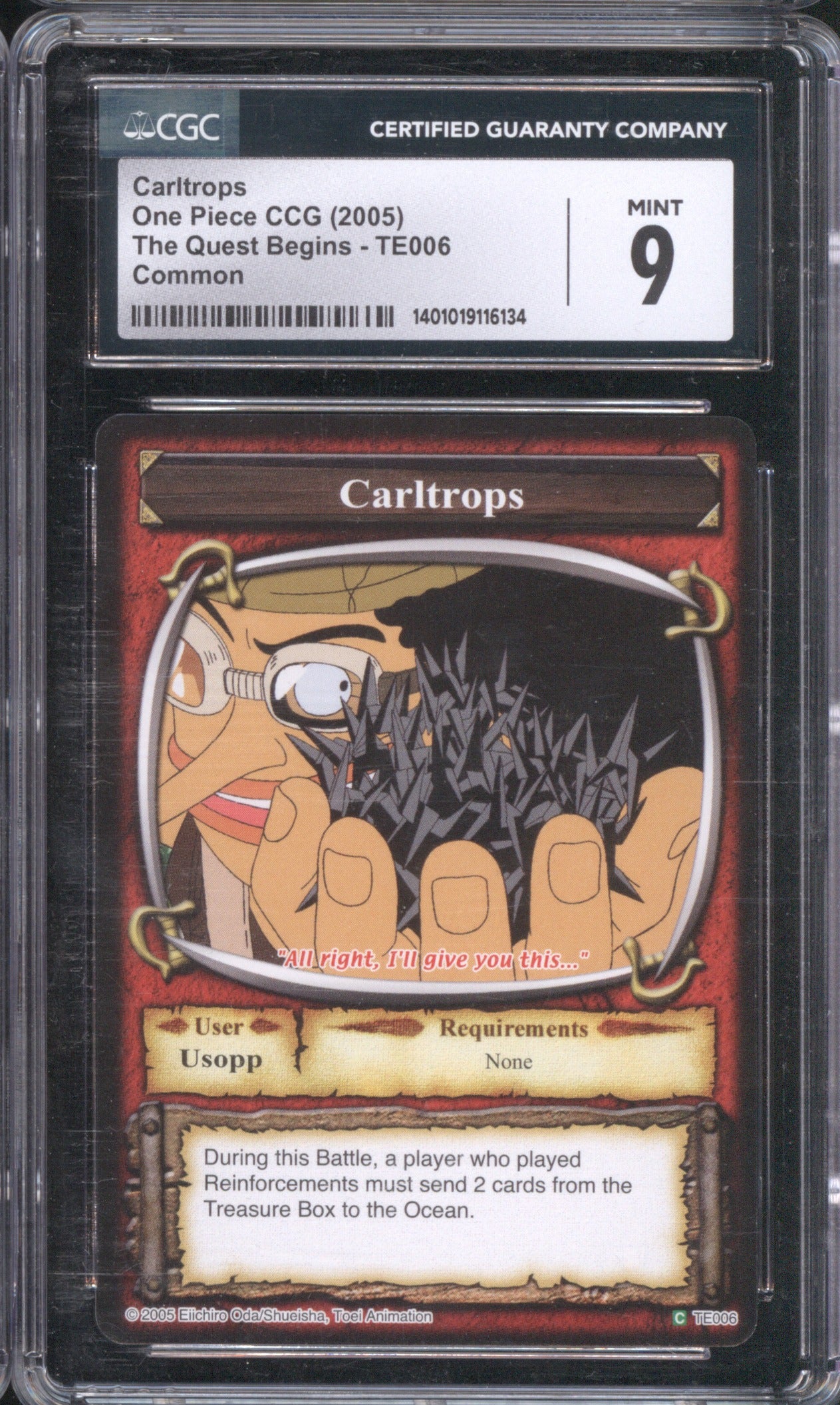 2005 One Piece The Quest Begins Carltrops TE006 CGC 9