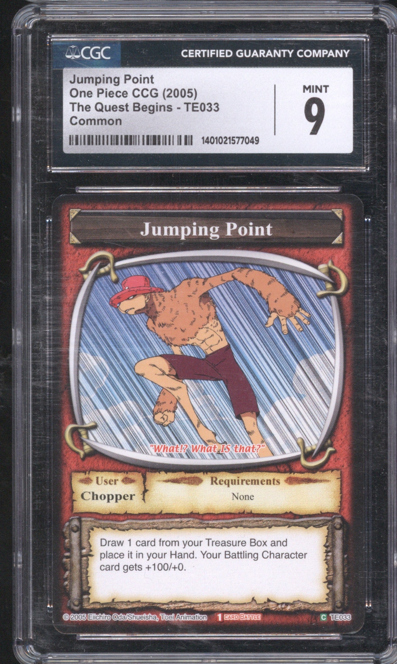 2005 Bandai One Piece The Quest Begins Jumping Point TE033 CGC 9