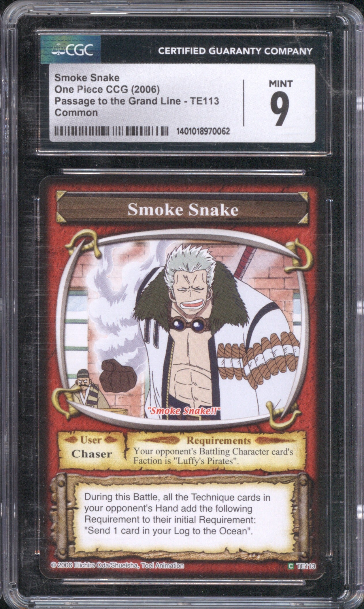2006 Bandai One Piece Passage to the Grand Line Smoke Snake TE113 CGC 9