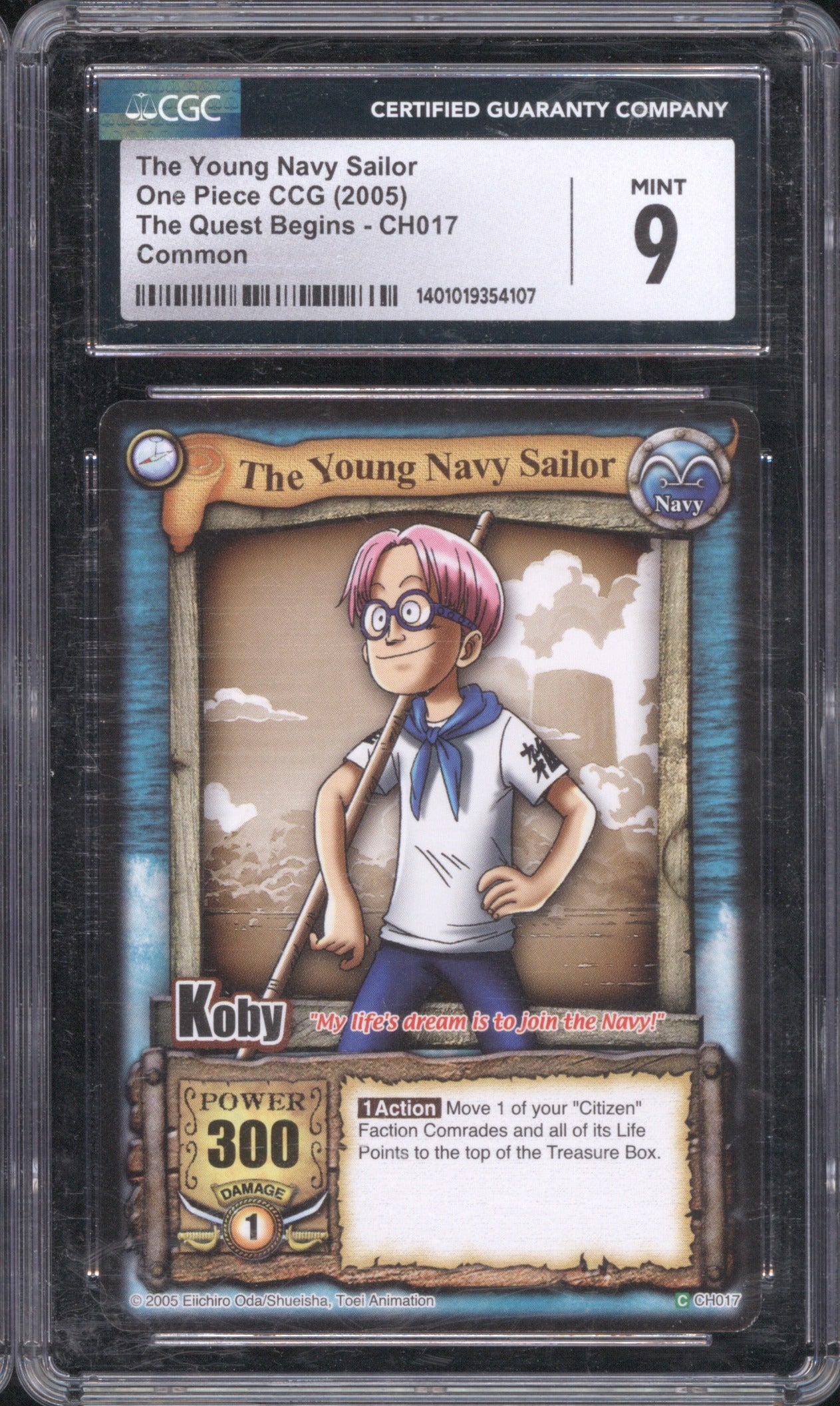 2005 Bandai One Piece The Quest Begins The Young Navy Sailor CH017 CGC 9