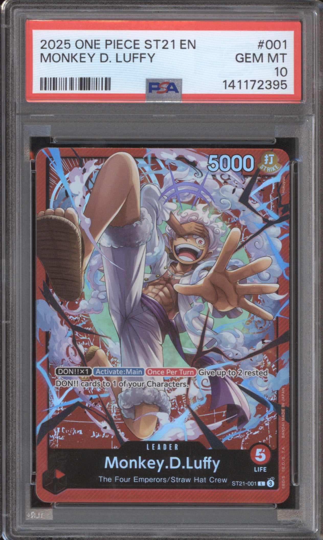 Monkey D. Luffy 2025 Bandai ST21-001 Starter Deck PSA 10