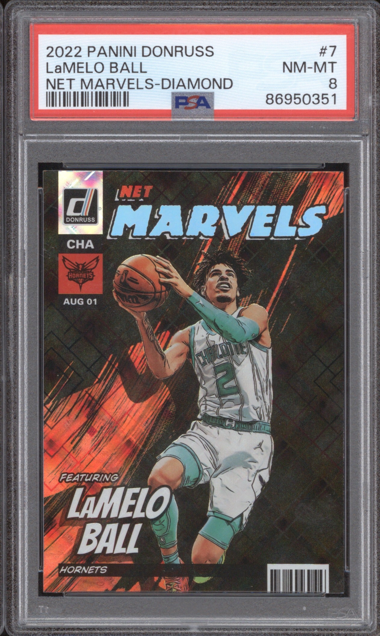 2022 Panini Donruss Net Marvels LaMelo Ball #7 Diamond PSA 8