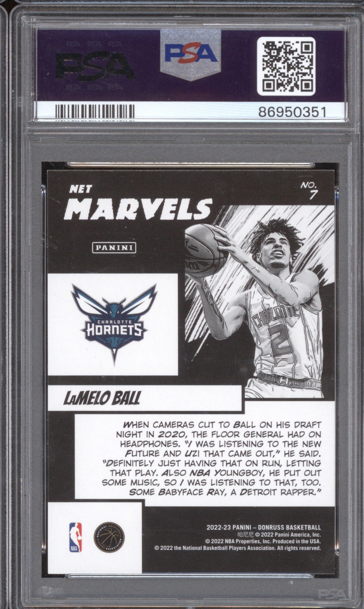 2022 Panini Donruss Net Marvels LaMelo Ball #7 Diamond PSA 8