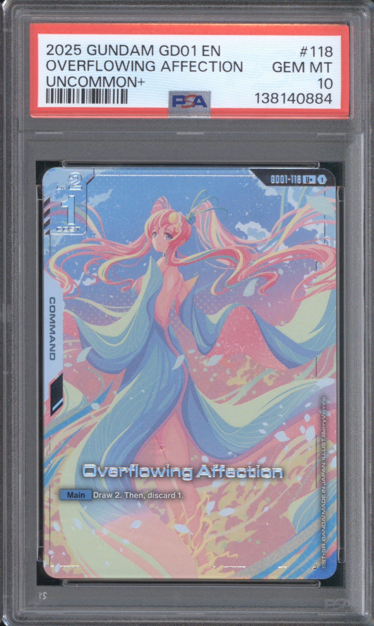 Overflowing Affection 2025 Bandai Gundam Card Game 118 PSA 10 Uncommon+