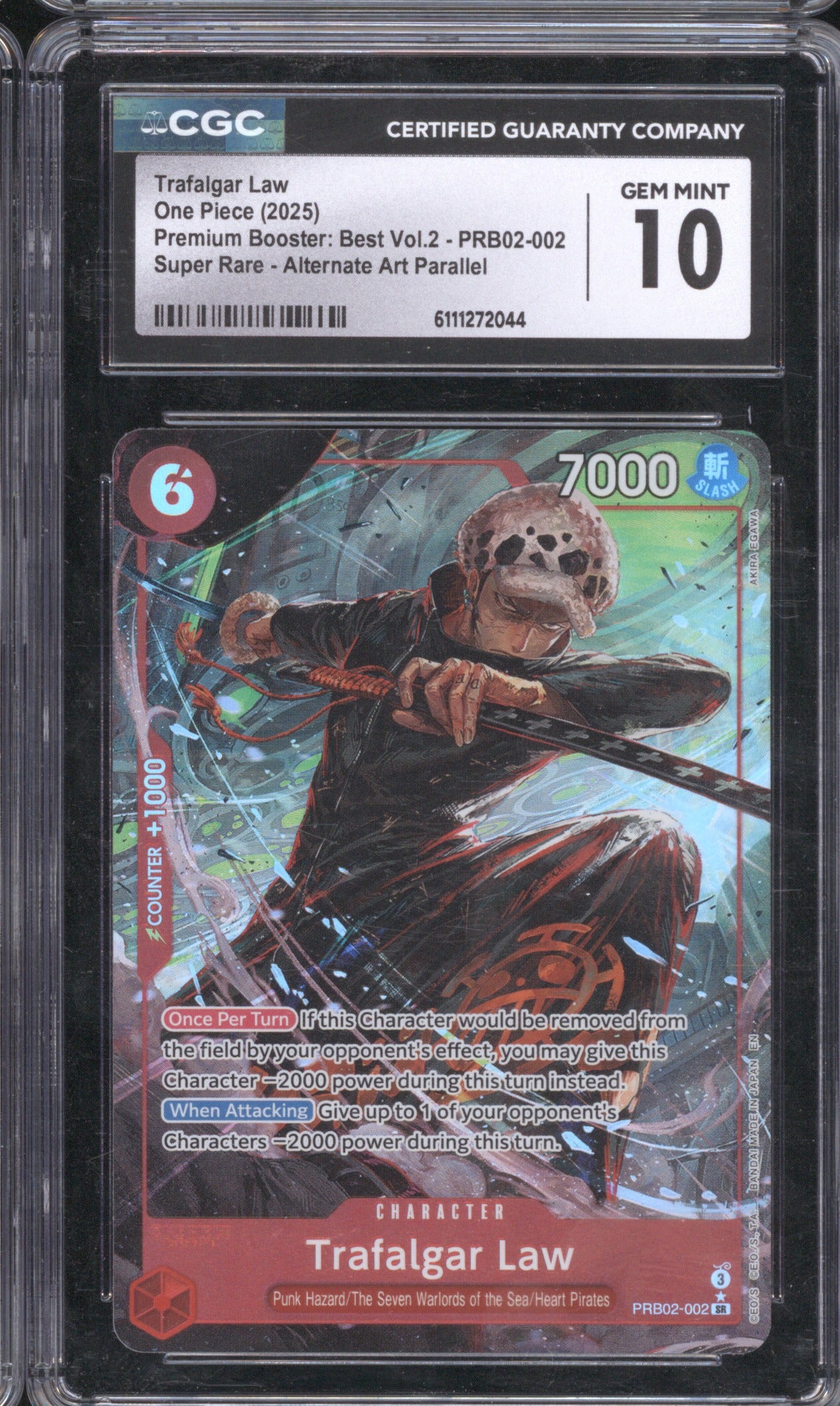 2025 One Piece Trafalgar Law PRB02 002 Alternate Art CGC 10