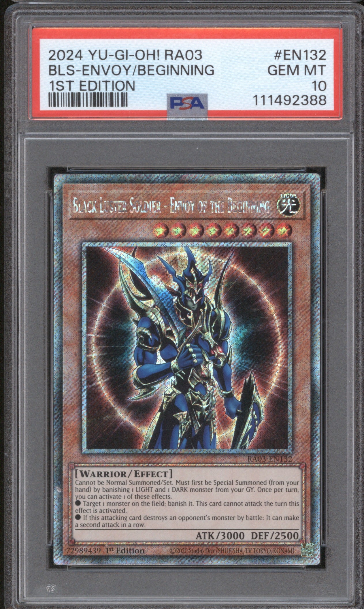 2024 YU-GI-OH 25TH RA03 EN132 Black Luster Soldier Envoy/Beginning 1ST ED PSA 10