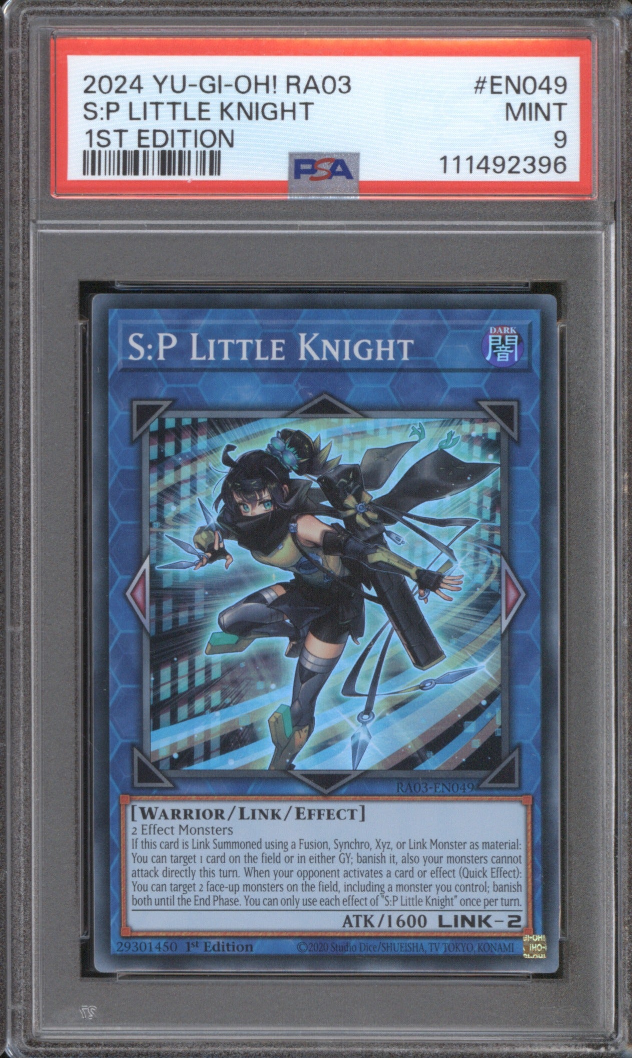 2024 YU-GI-OH! 25TH CENTURY BONANZA S:P LITTLE KNIGHT EN049 1ST EDITION PSA 9
