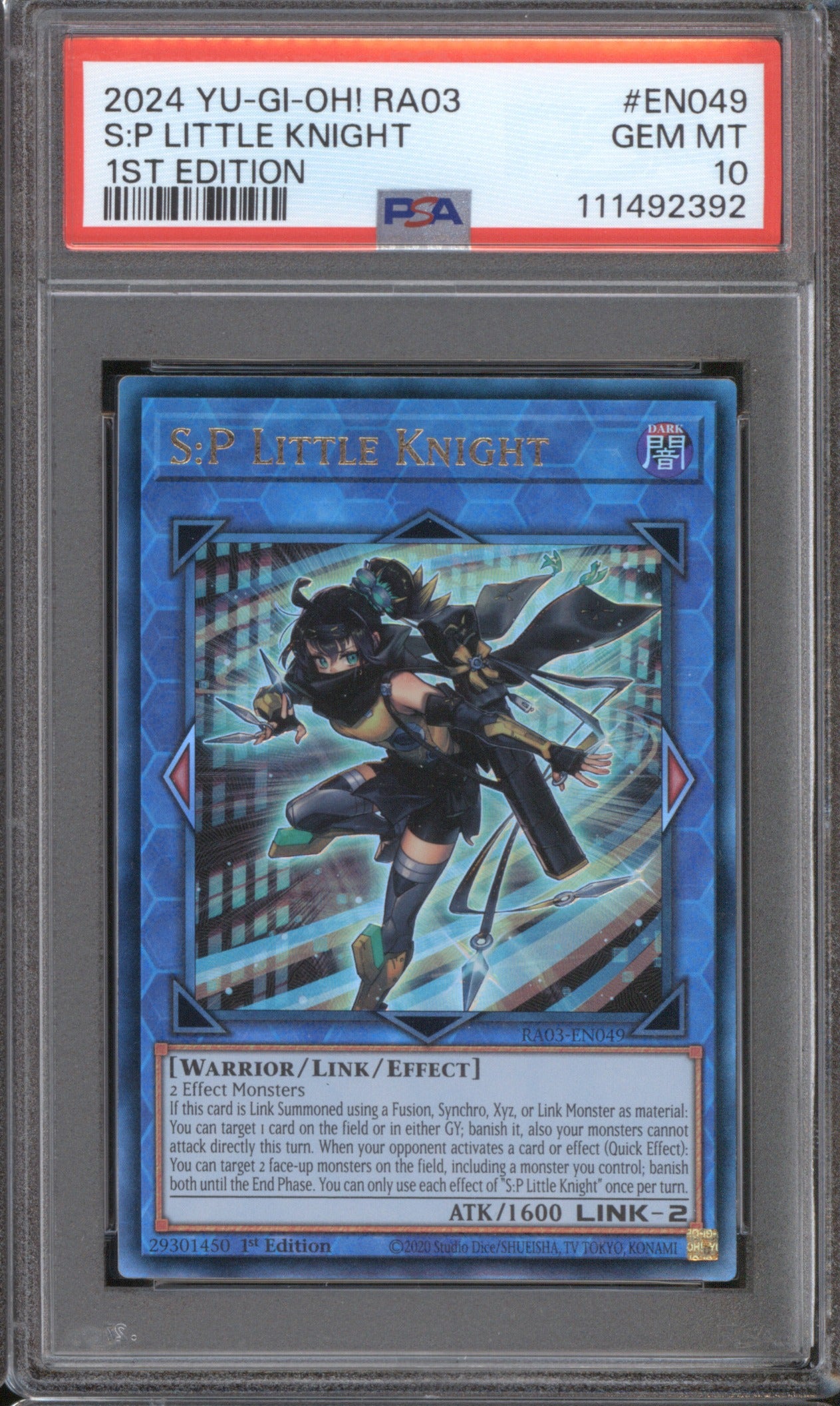 2024 YU-GI-OH! 25TH S:P LITTLE KNIGHT EN049 1ST EDITION-SECRET RARE PSA 10