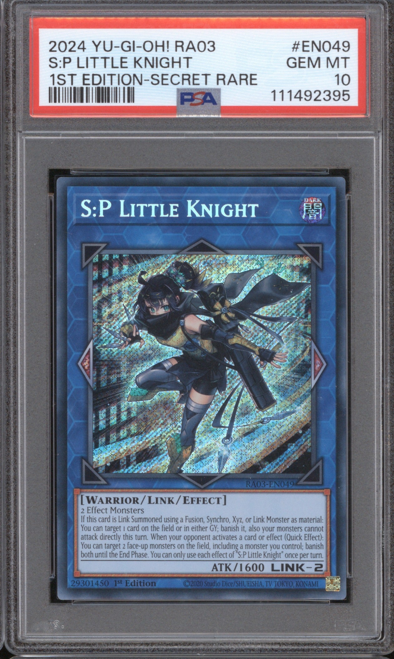 2024 YU-GI-OH! 25TH S:P LITTLE KNIGHT EN049 1ST EDITION-SECRET RARE PSA 10