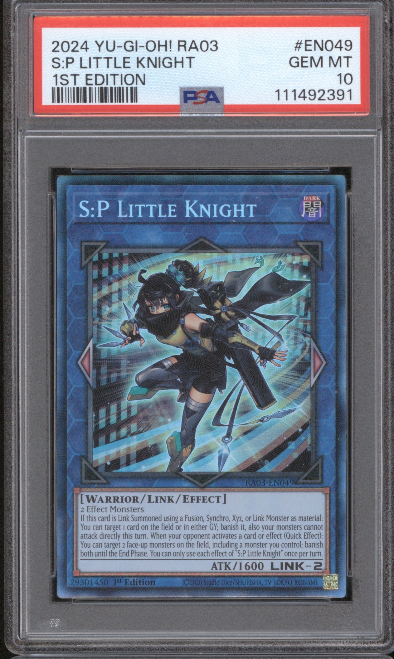 2024 YU-GI-OH! 25TH S:P LITTLE KNIGHT EN049 1ST EDITION-SECRET RARE PSA 10
