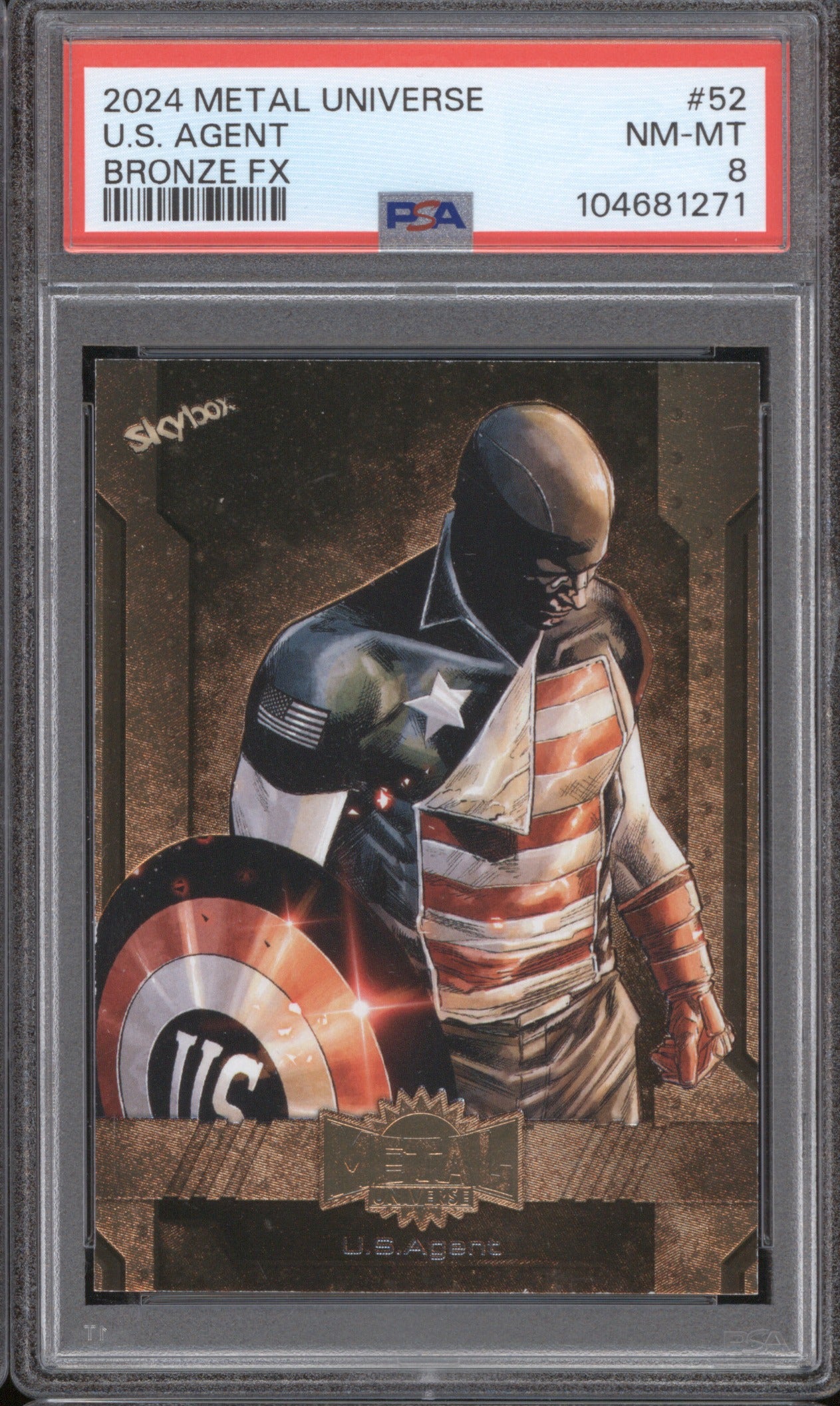 2024 SKYBOX METAL UNIVERSE AVENGERS U.S. AGENT 52 BRONZE FX PSA 8
