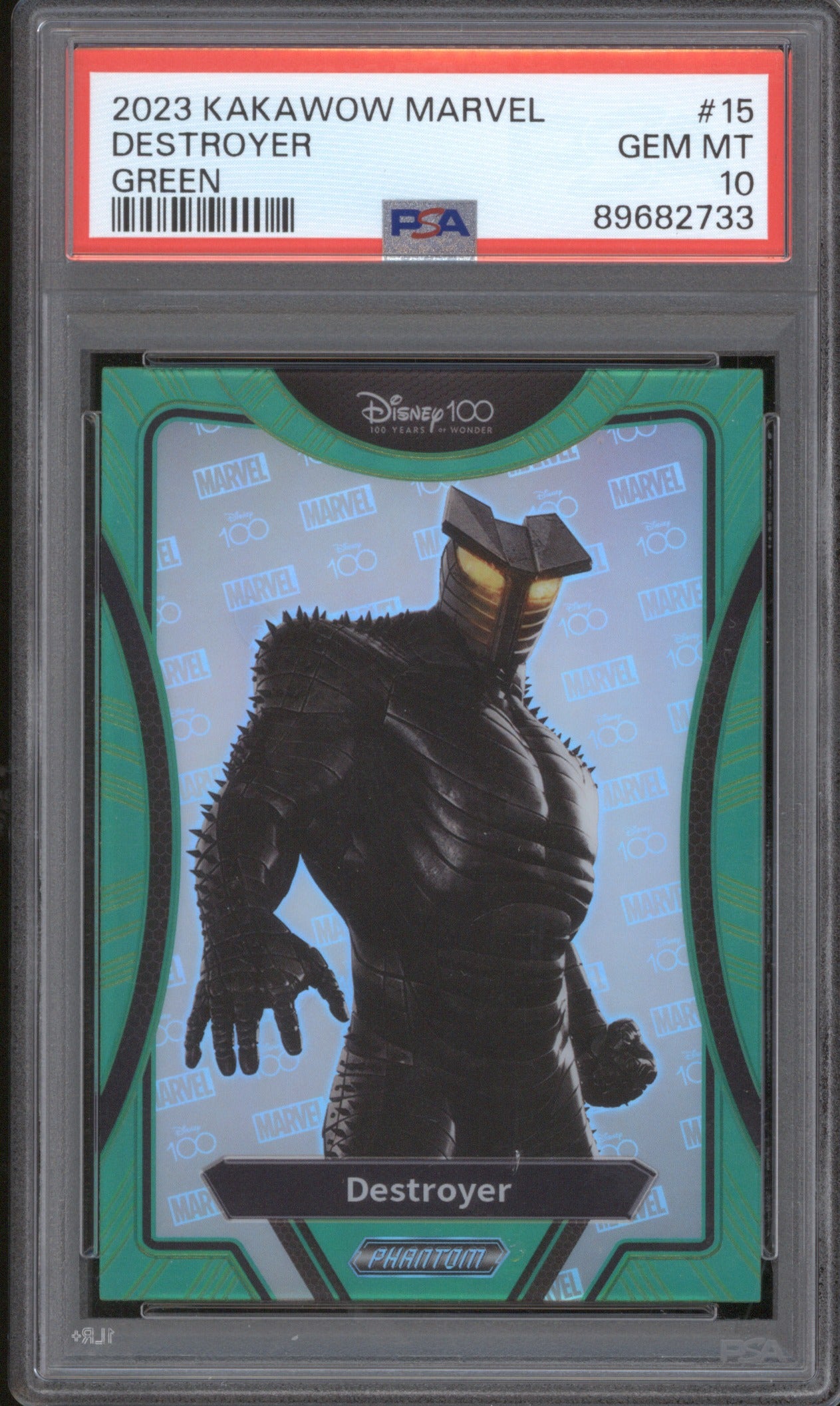 2023 Kakawow Phantom Marvel Disney 100 15 Destroyer Green 17/20 PSA 10
