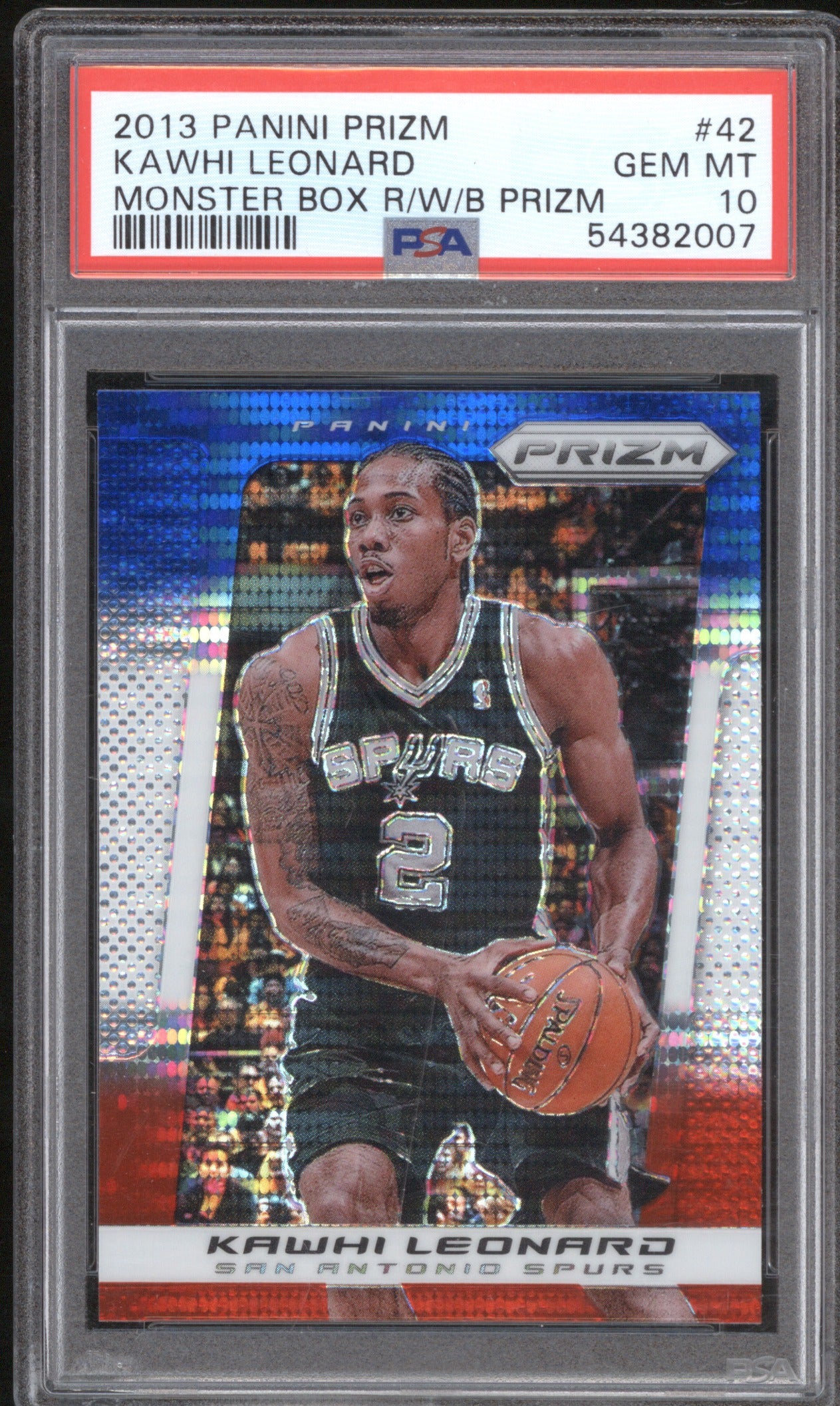 Kawhi Leonard 2013 Panini Prizm 42 Monster Box Red White Blue PSA 10