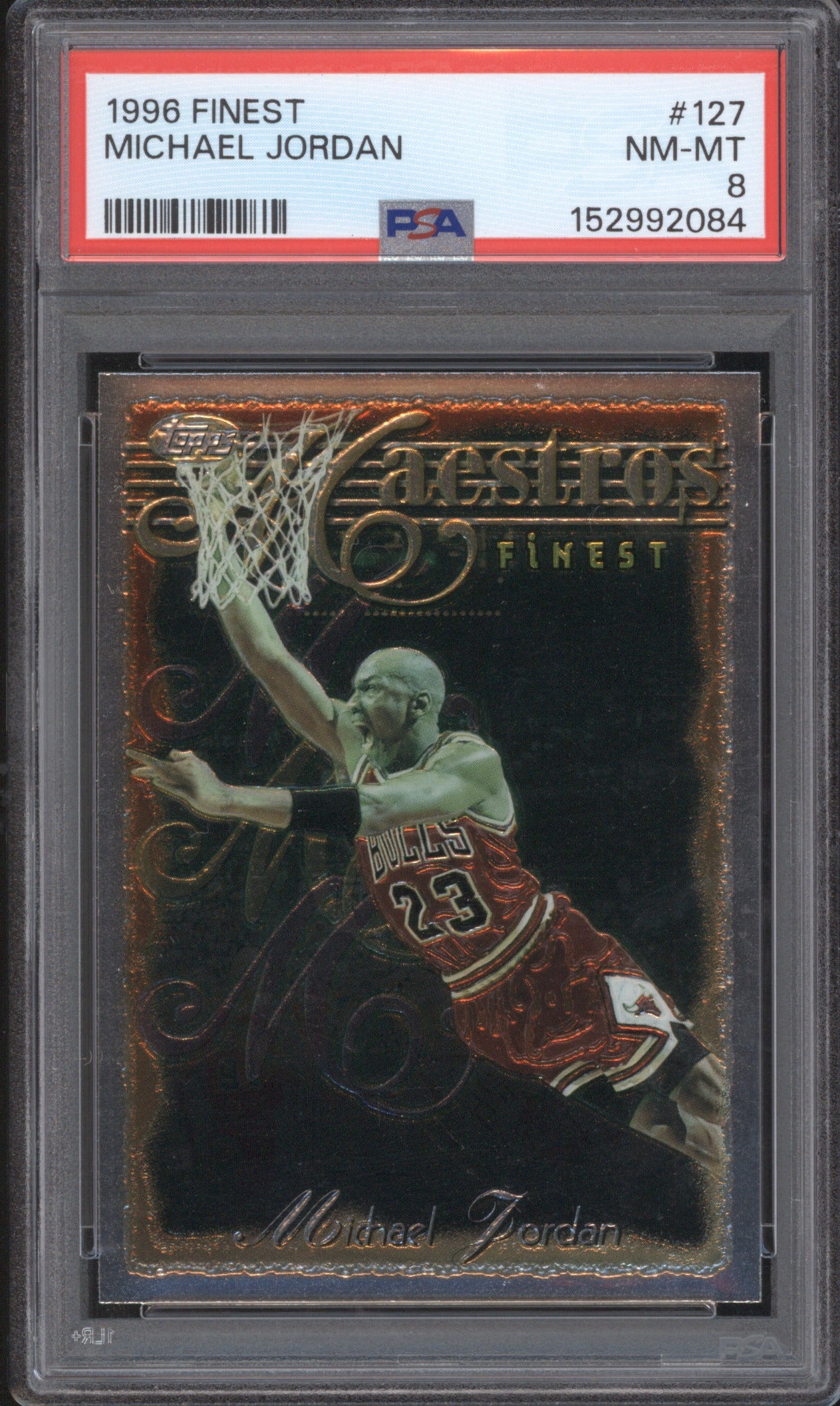 MICHAEL JORDAN 1996 FINEST #127 PSA 8