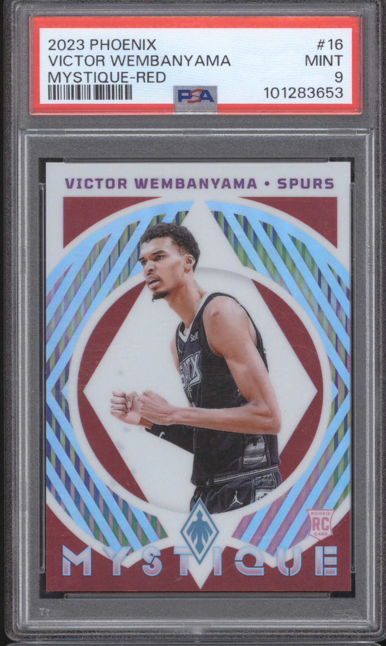 VICTOR WEMBANYAMA 2023 PANINI PHOENIX MYSTIQUE RED RC #16 PSA 9 57/125