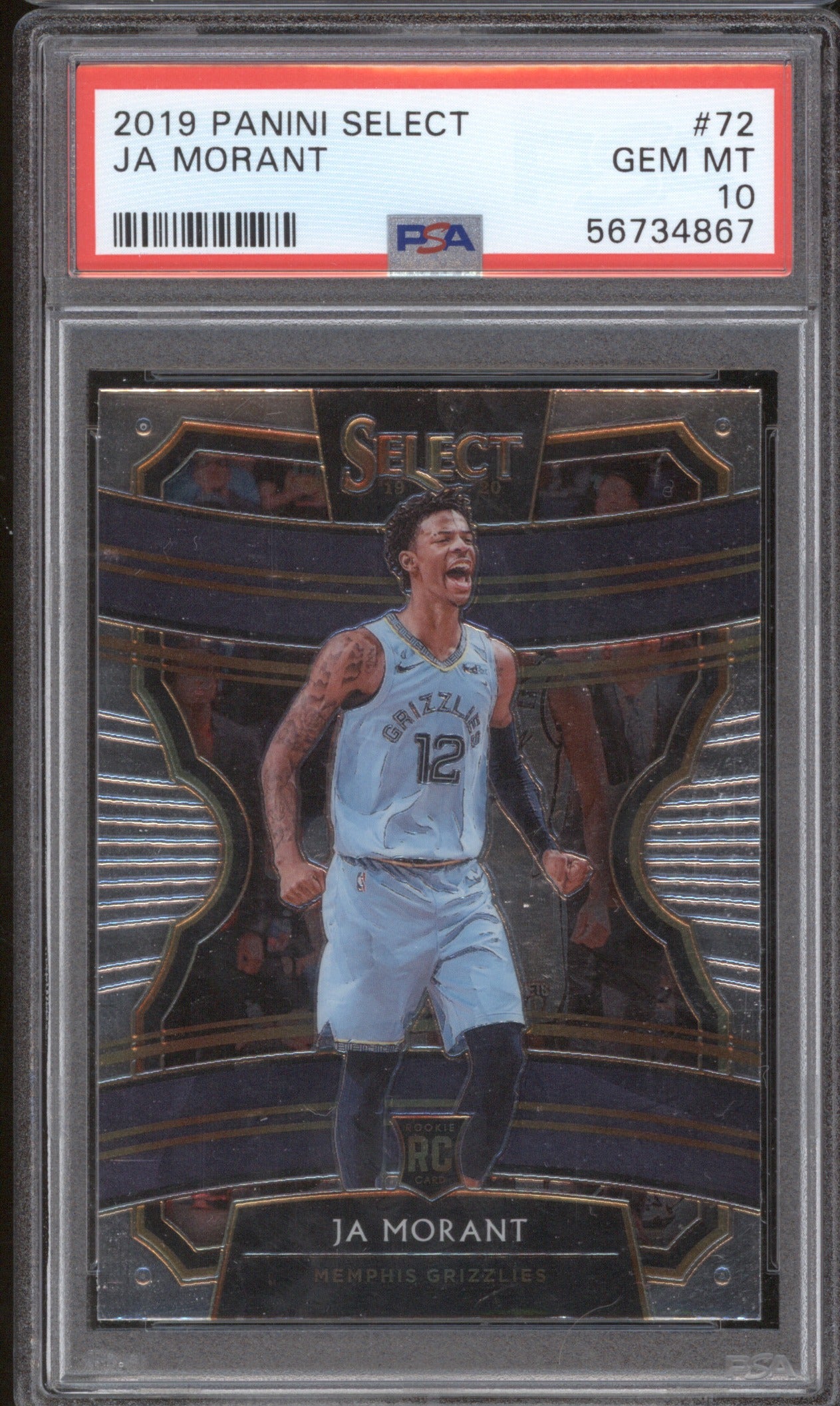 JA MORANT 2019 PANINI SELECT 72 PSA 10