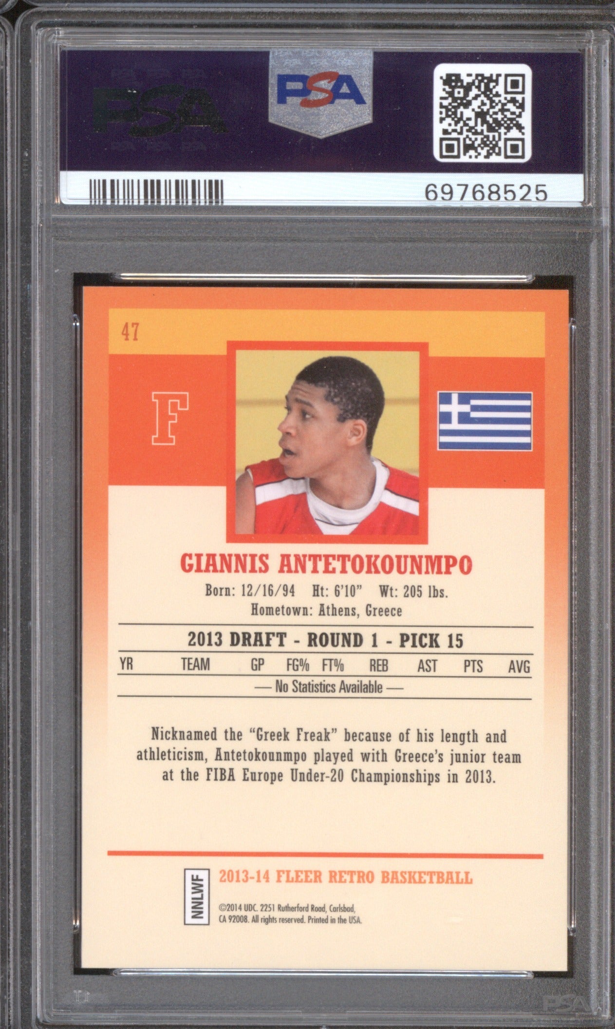 GIANNIS ANTETOKOUNMPO 2013 FLEER RETRO 47 PSA 8