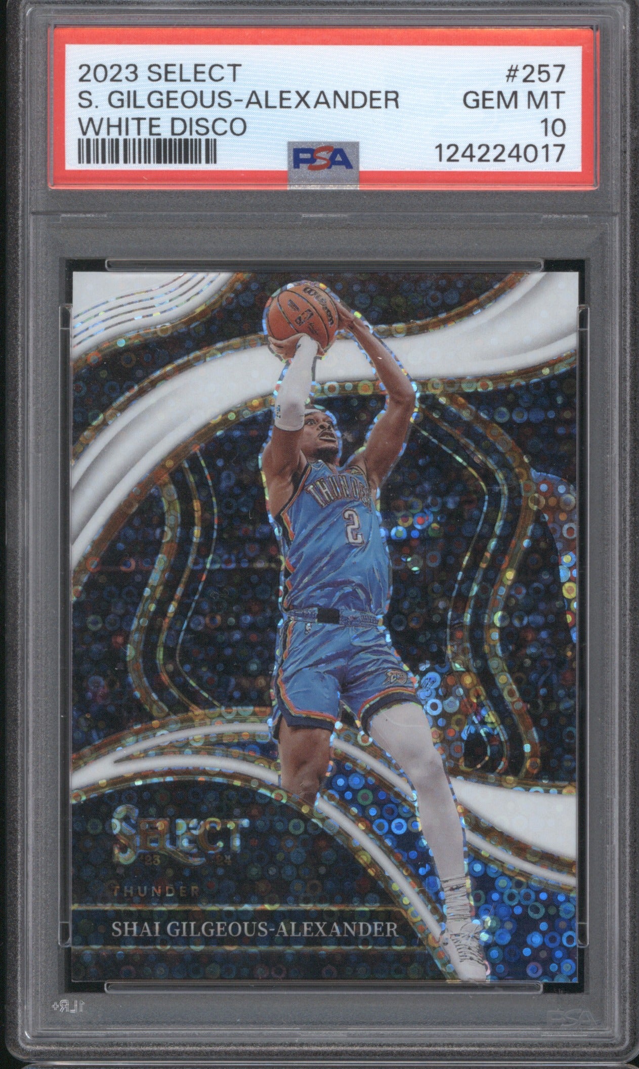 Shai Gilgeous-Alexander 2023 Panini Select 257 White Disco 9/75 PSA 10