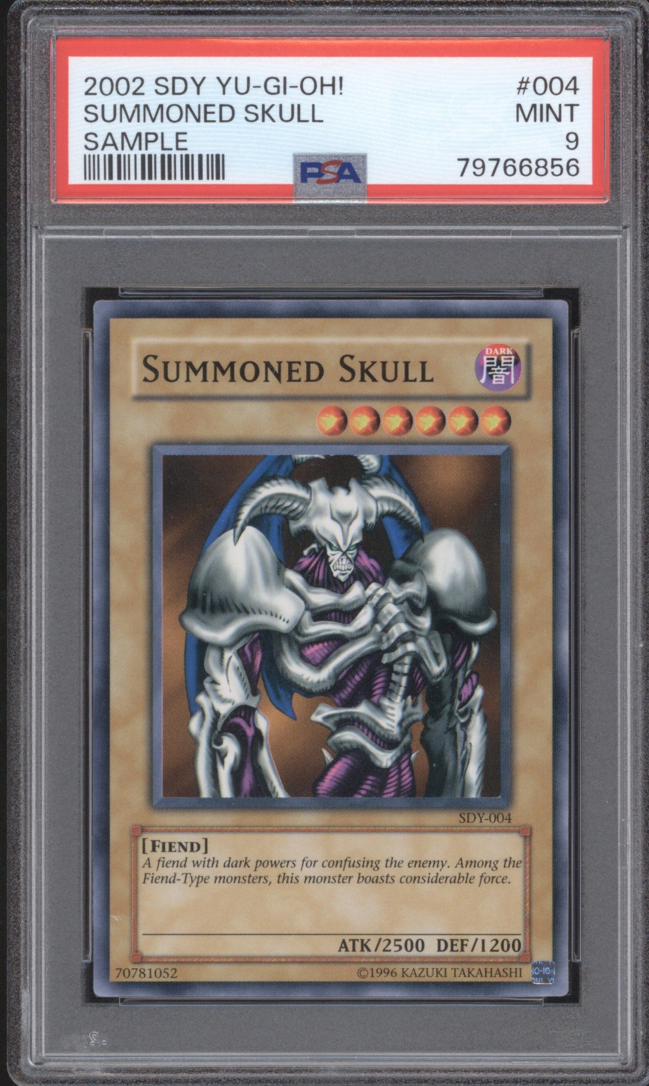 2002 Yu-Gi-OH Starter Deck Yugi 004 Summoned Skull Sample PSA 9
