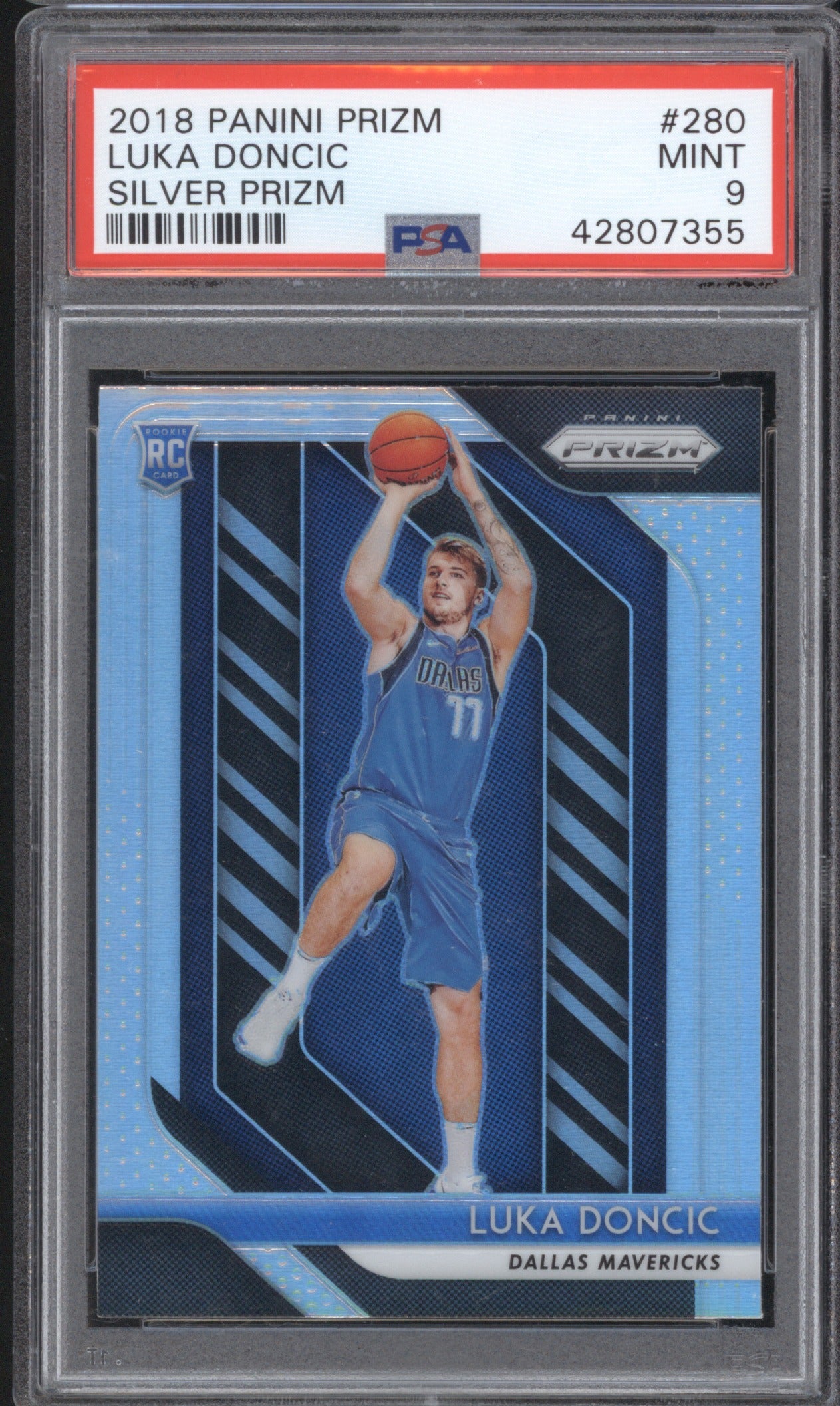 2018 PANINI PRIZM LUKA DONCIC 280 SILVER PRIZM PSA 9