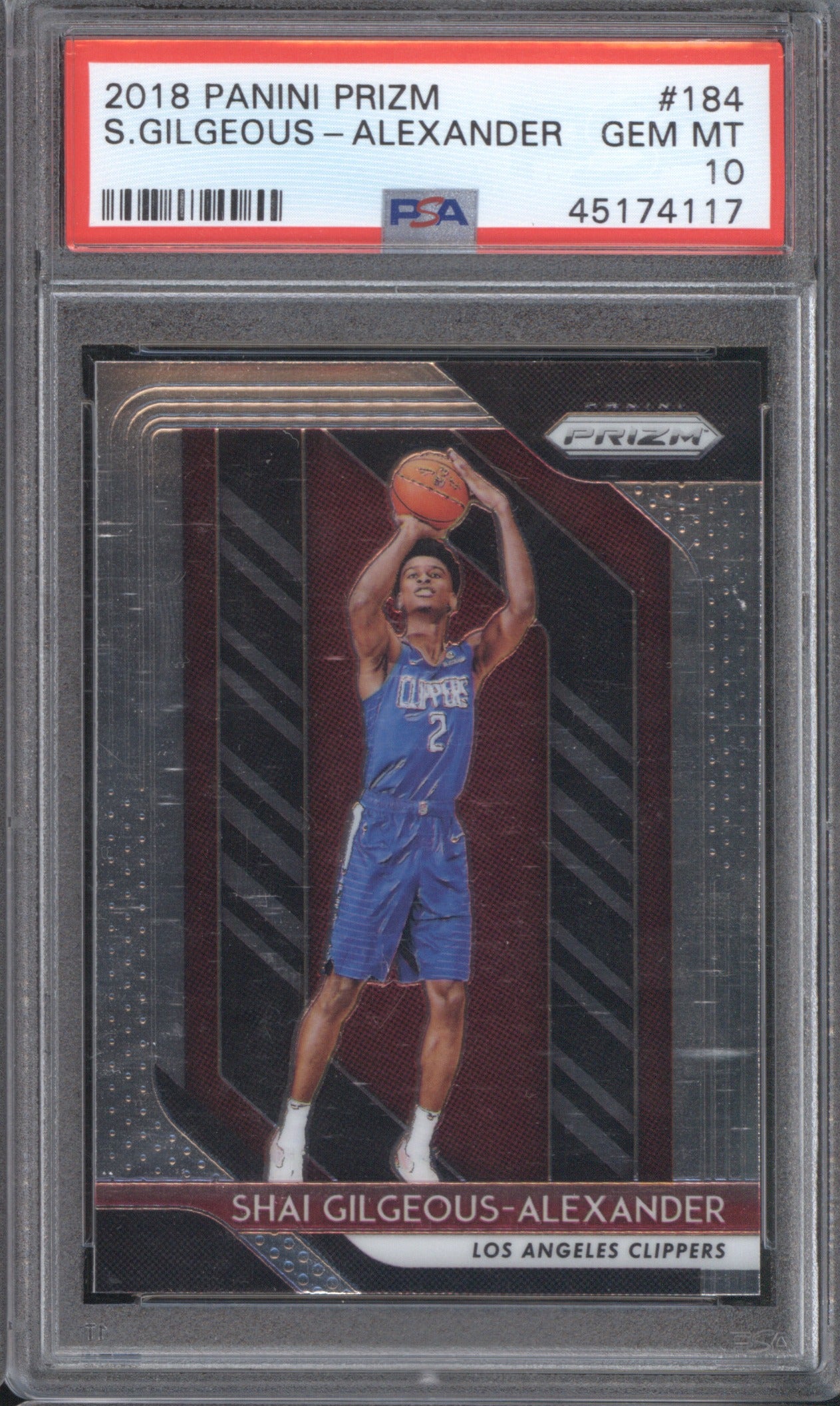 S.GILGEOUS-ALEXANDER 2018 PANINI 184 PSA 10