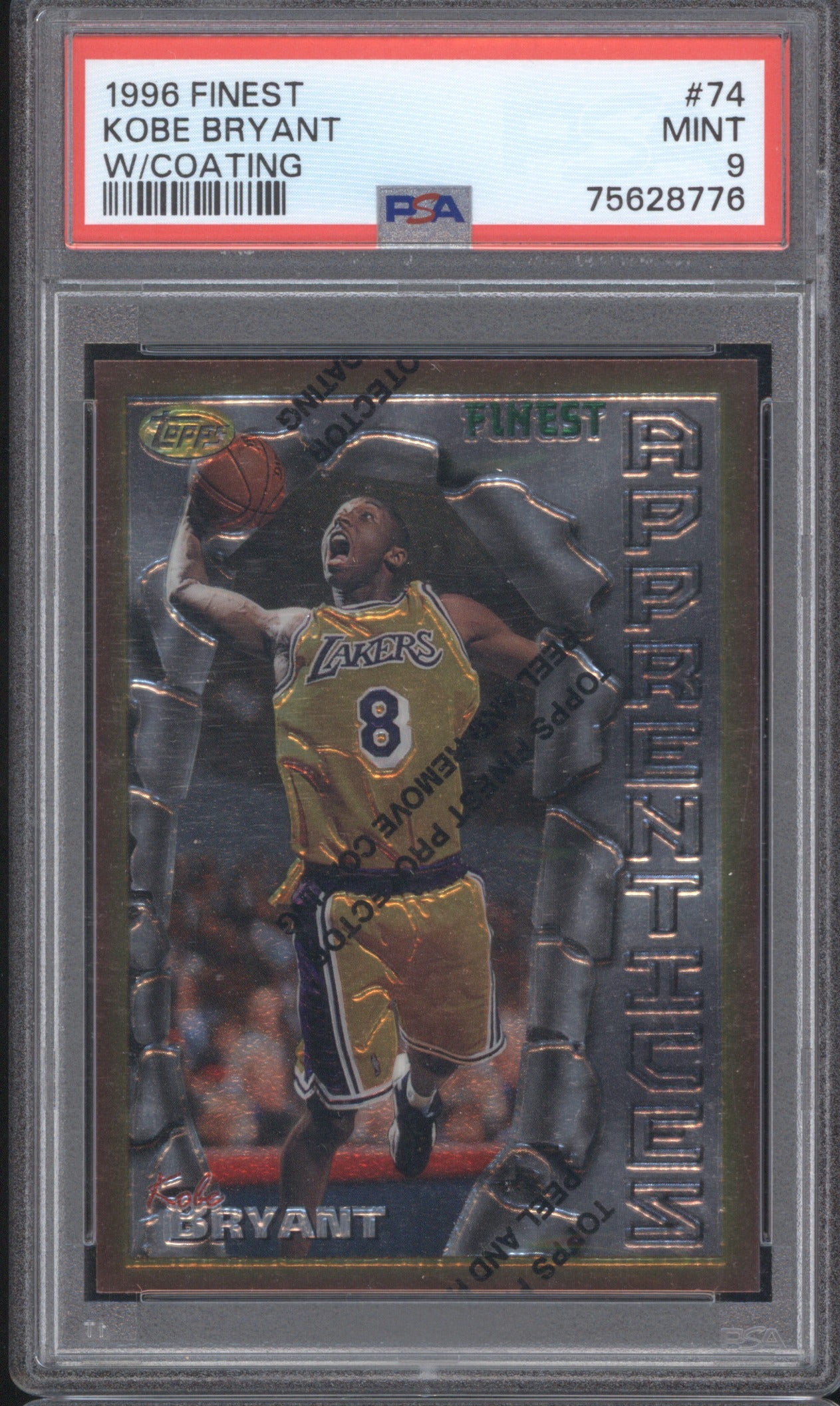 KOBE BRYANT 1996 FINEST 74 PSA 9 W/COATING