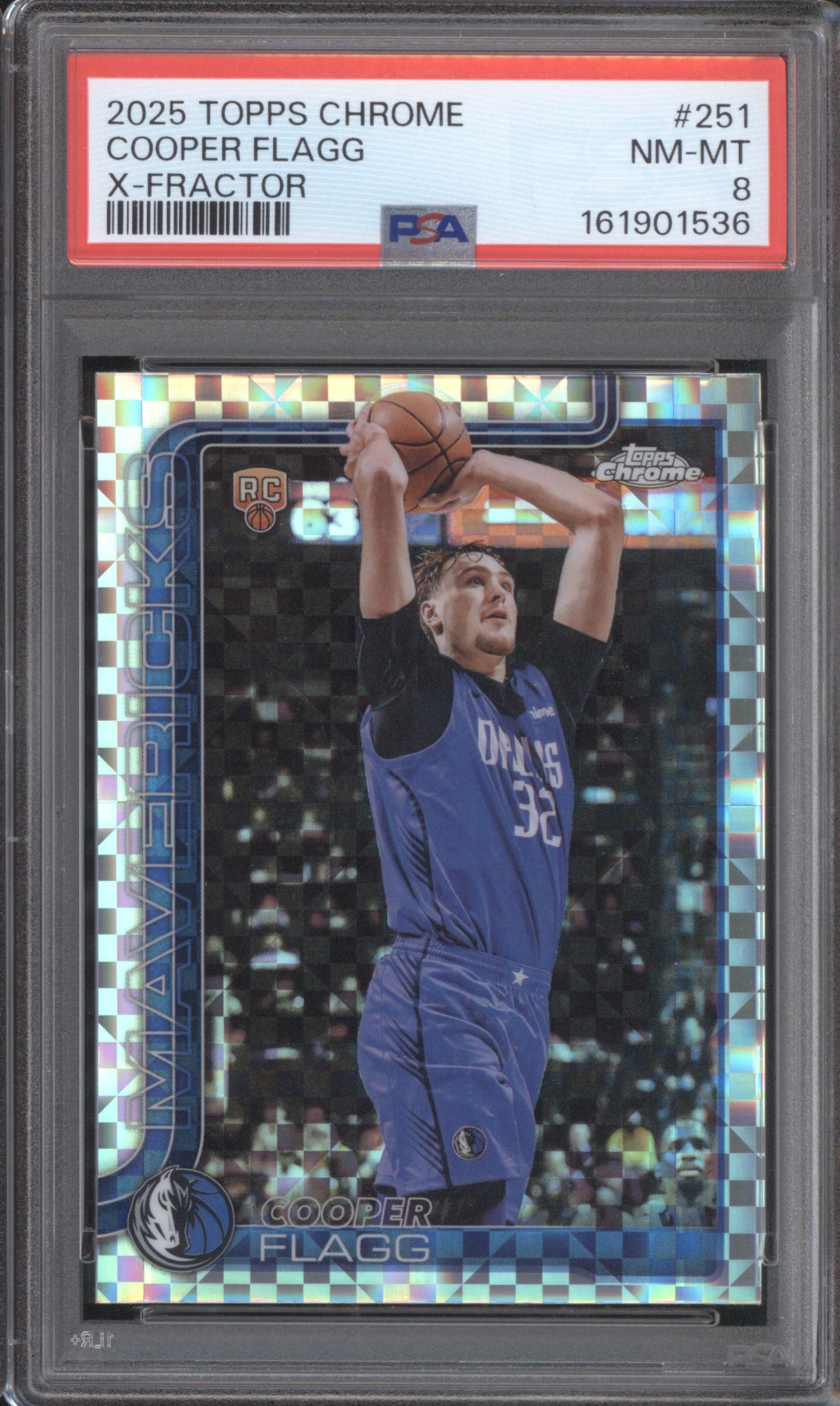 2025 TOPPS CHROME COOPER FLAGG 251 X-FRACTOR PSA 8